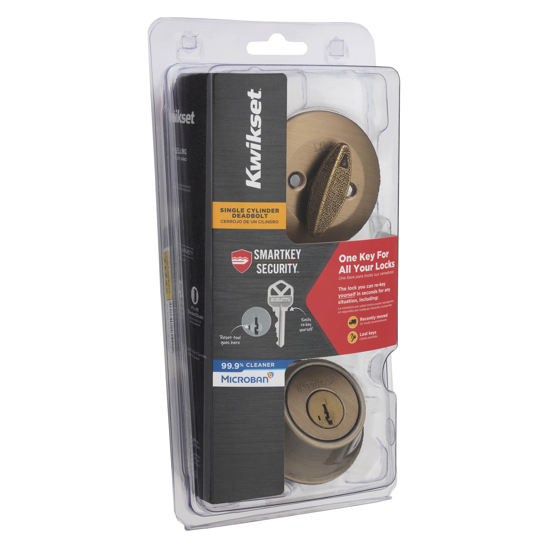 Kwikset Series 660 Antique Brass Single Cylinder Deadbolt with SmartKey in  the Deadbolts department at