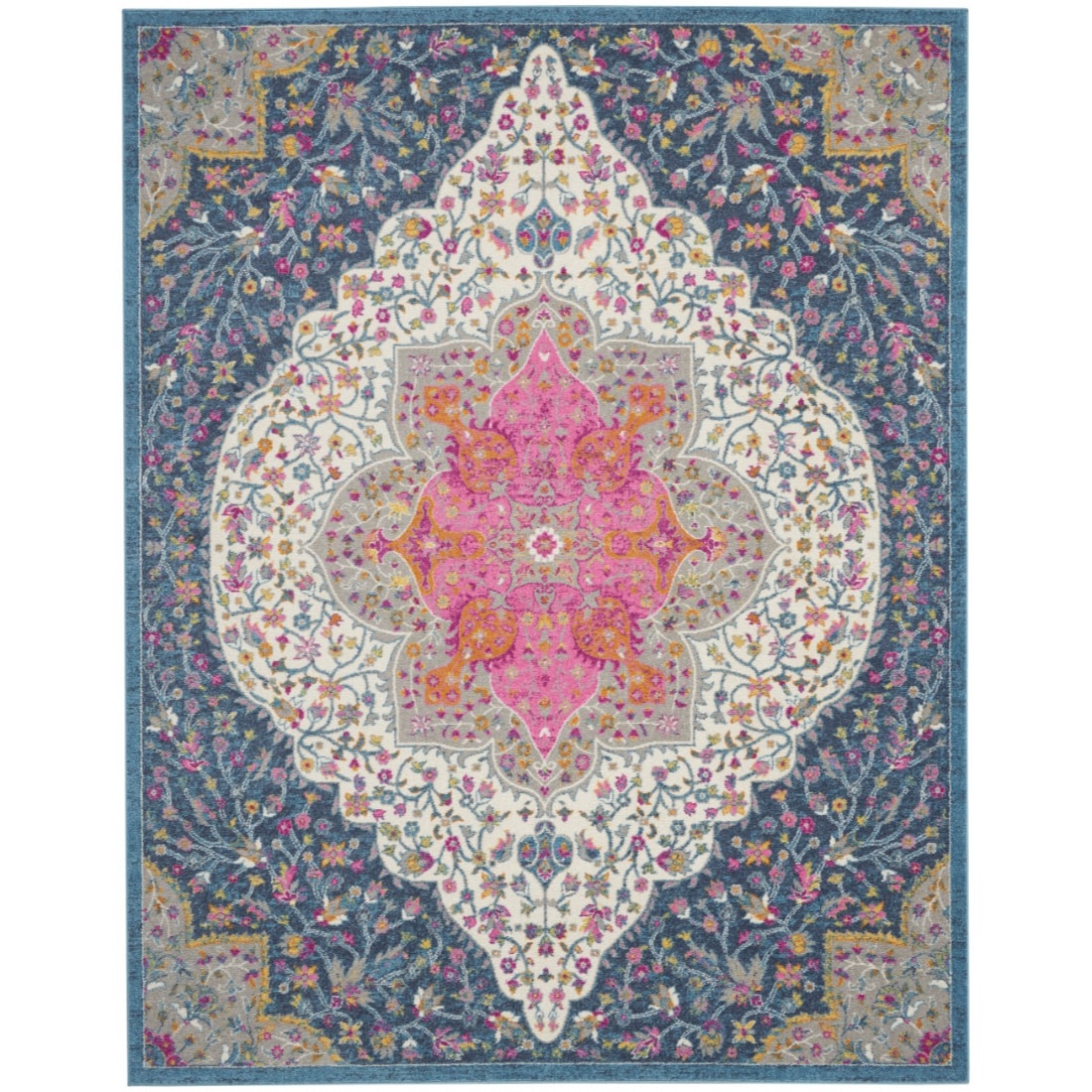 HomeRoots 4000385750 8 x 10 (ft) Loomed Polypropylene Multicolor Rectangular Indoor Area rug
