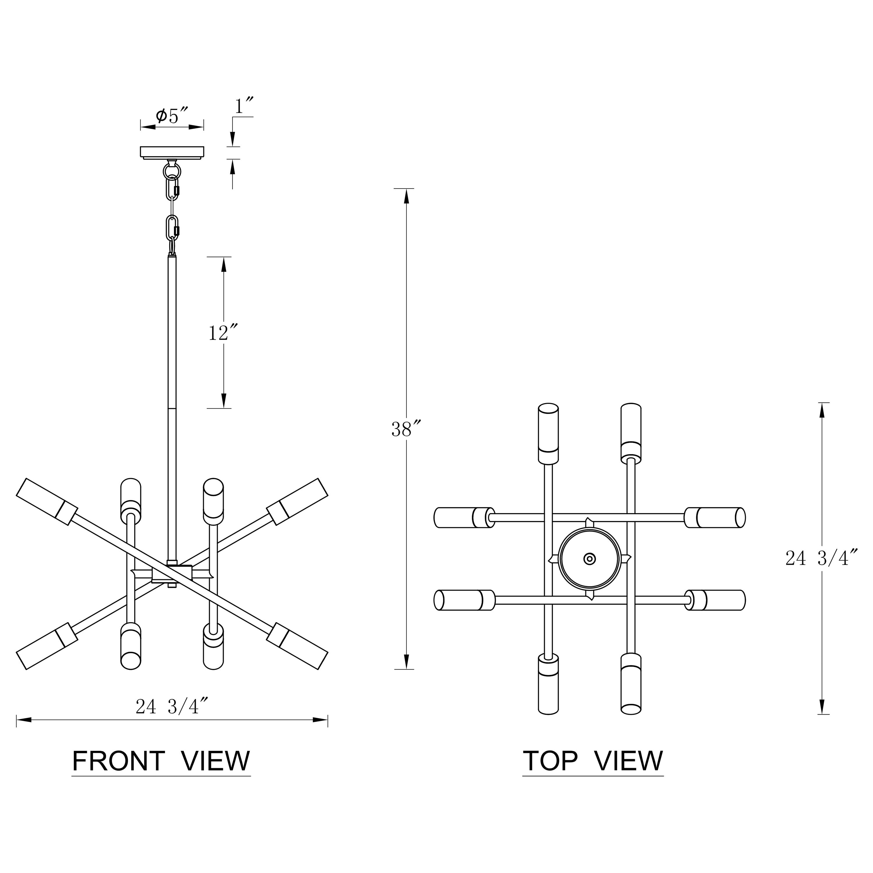 C Cattleya 8-Light Black and Brass Modern/Contemporary Sputnik LED ...