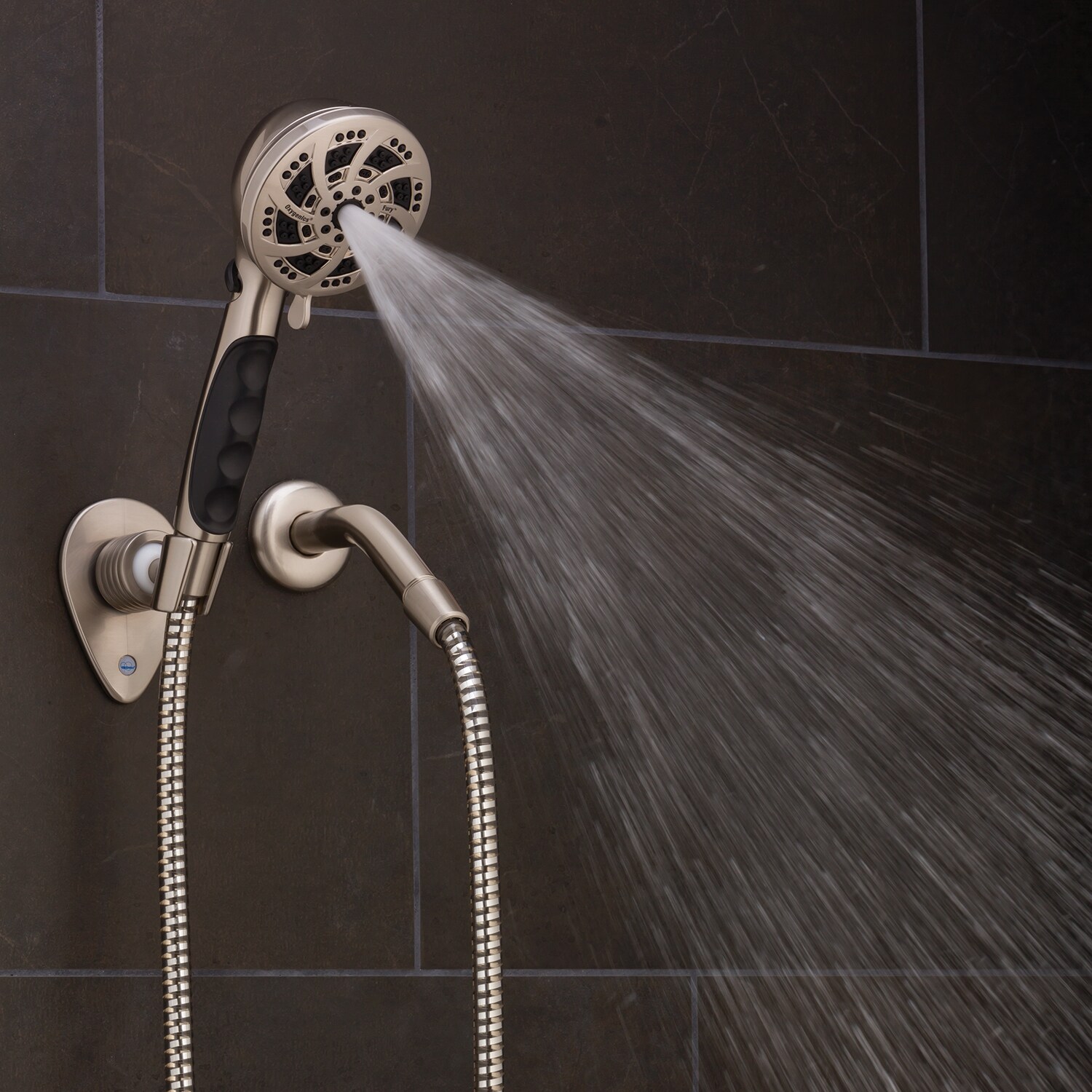 Brushed Nickel Handheld Shower Head with 72-Inch Hose
