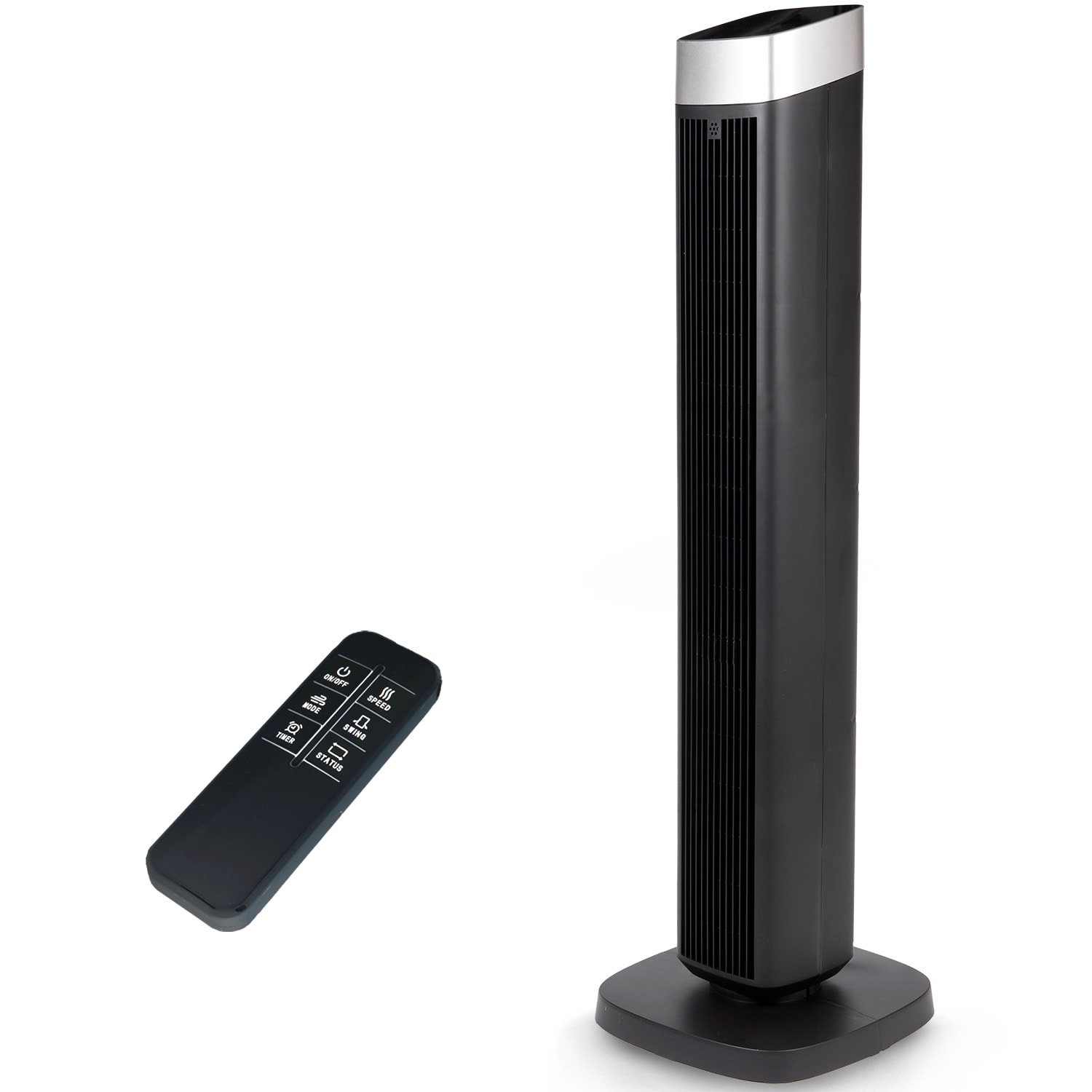 TMWINGS 42in. 4 speeds High Velocity Indoor Oscillating Tower Fan in Black with Remote