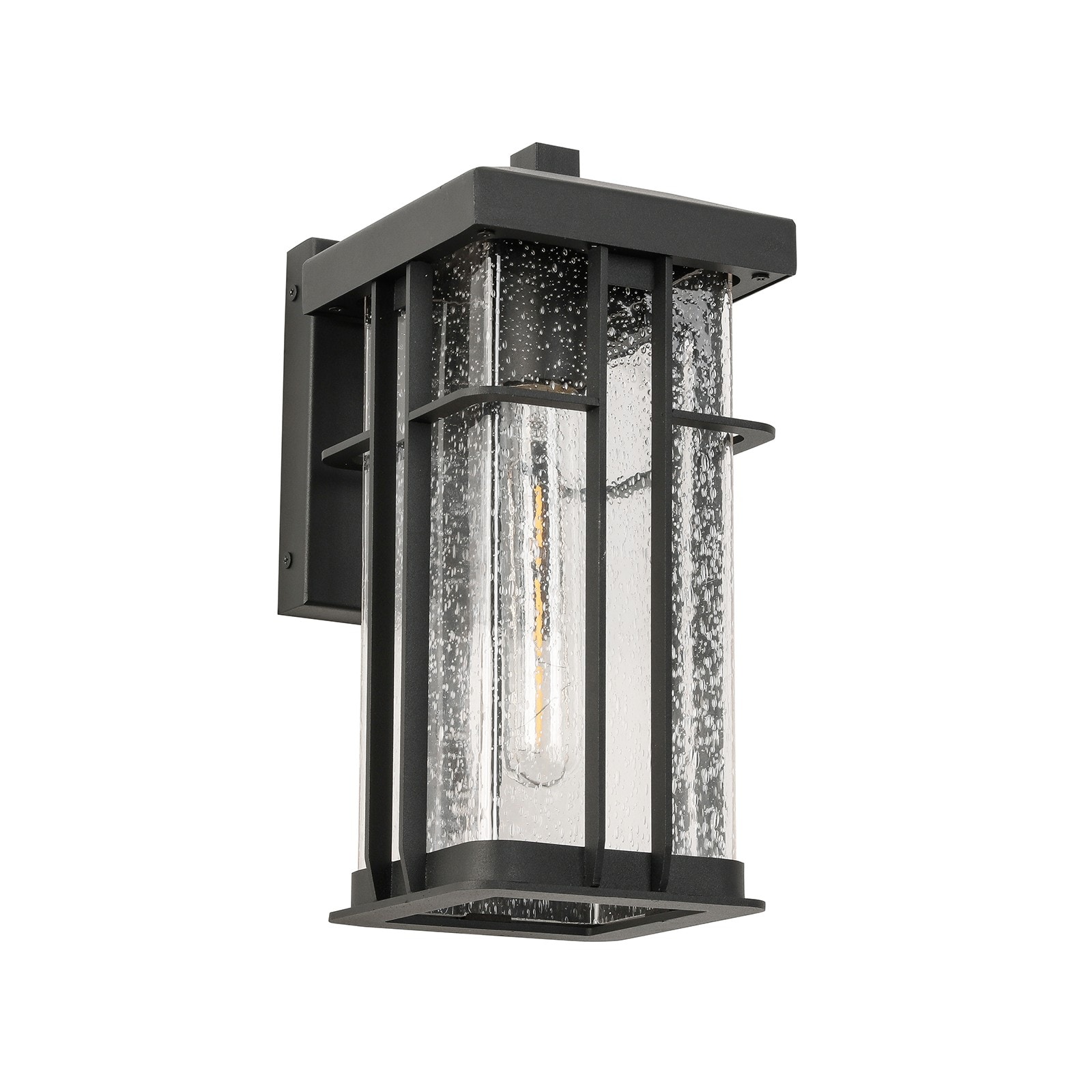 Flynama WL-XDD-2-8 Outdoor Wall Lights 1 -Light 11.81-in H Matte Black Hardwired Outdoor Wall Light