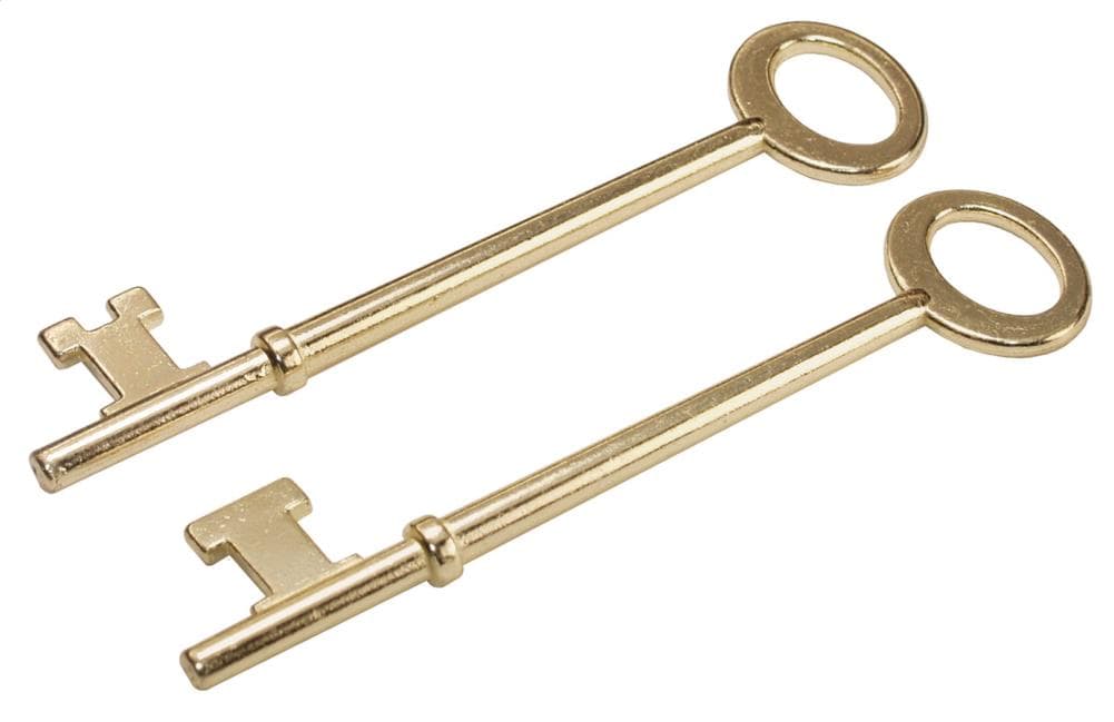 Key Solid Brass Antique Skeleton Key Hand Aged Fancy Key | KY-9HAB