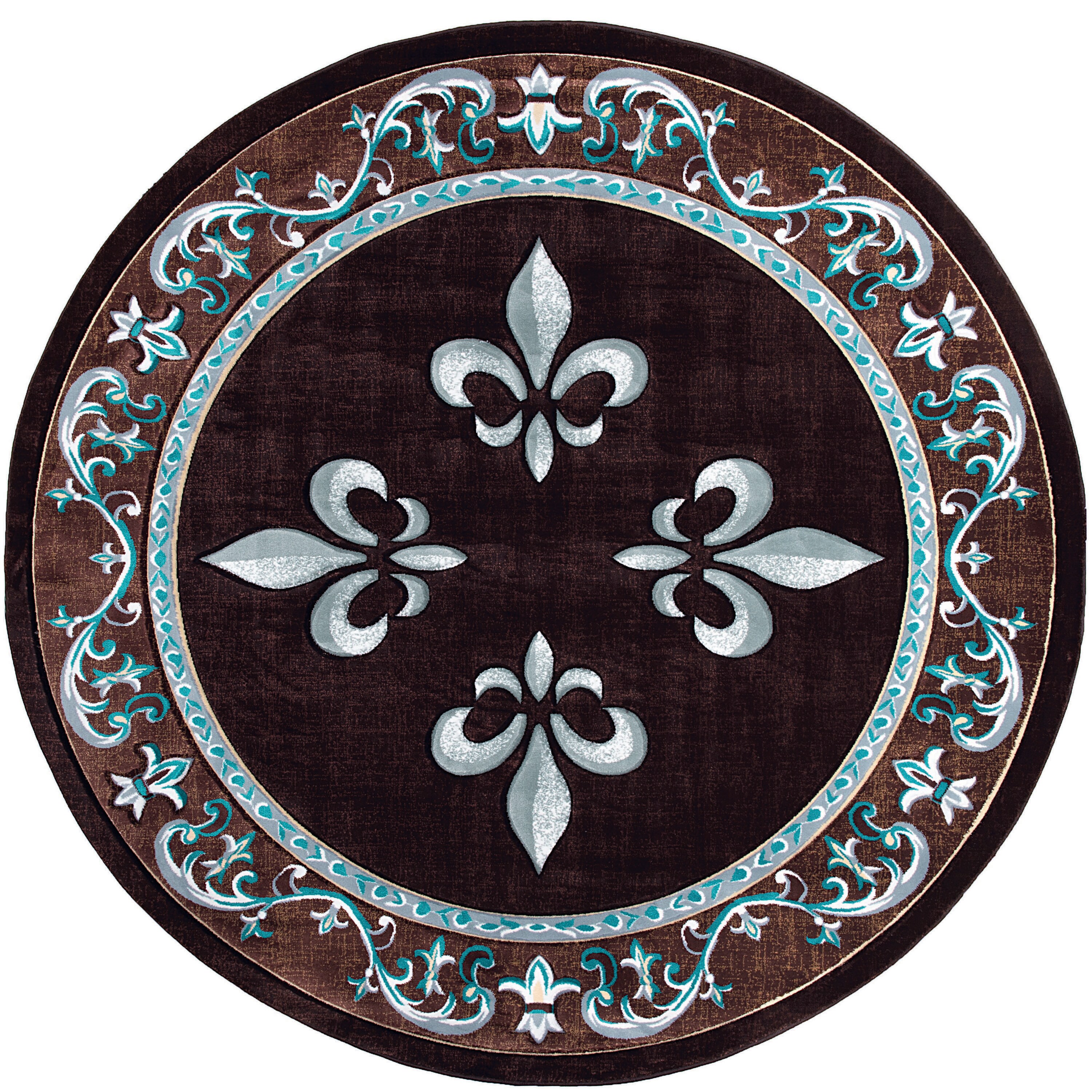 United Weavers Of America 2050 11069 88R Bristol 8 x 8 (ft) Polypropylene Turquoise Round Indoor Border Area rug