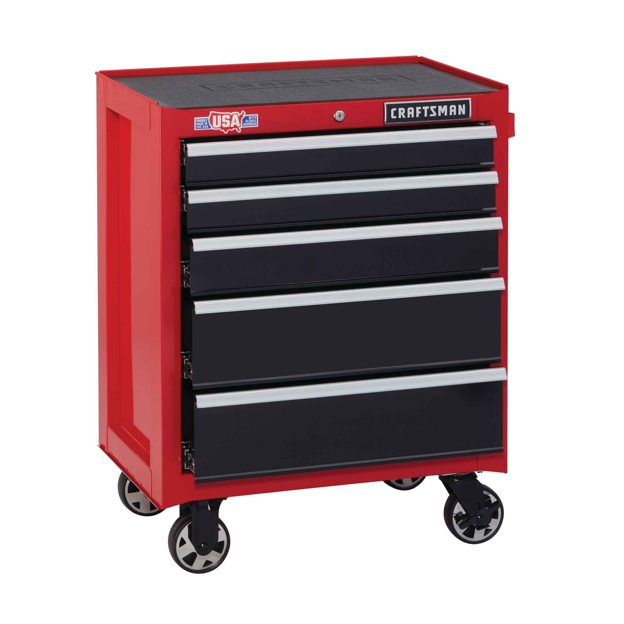 CRAFTSMAN 2000 Series 26.5-in W x 34-in H 5-Drawer Steel Rolling Tool  Cabinet (Red) in the Bottom Tool Cabinets department at