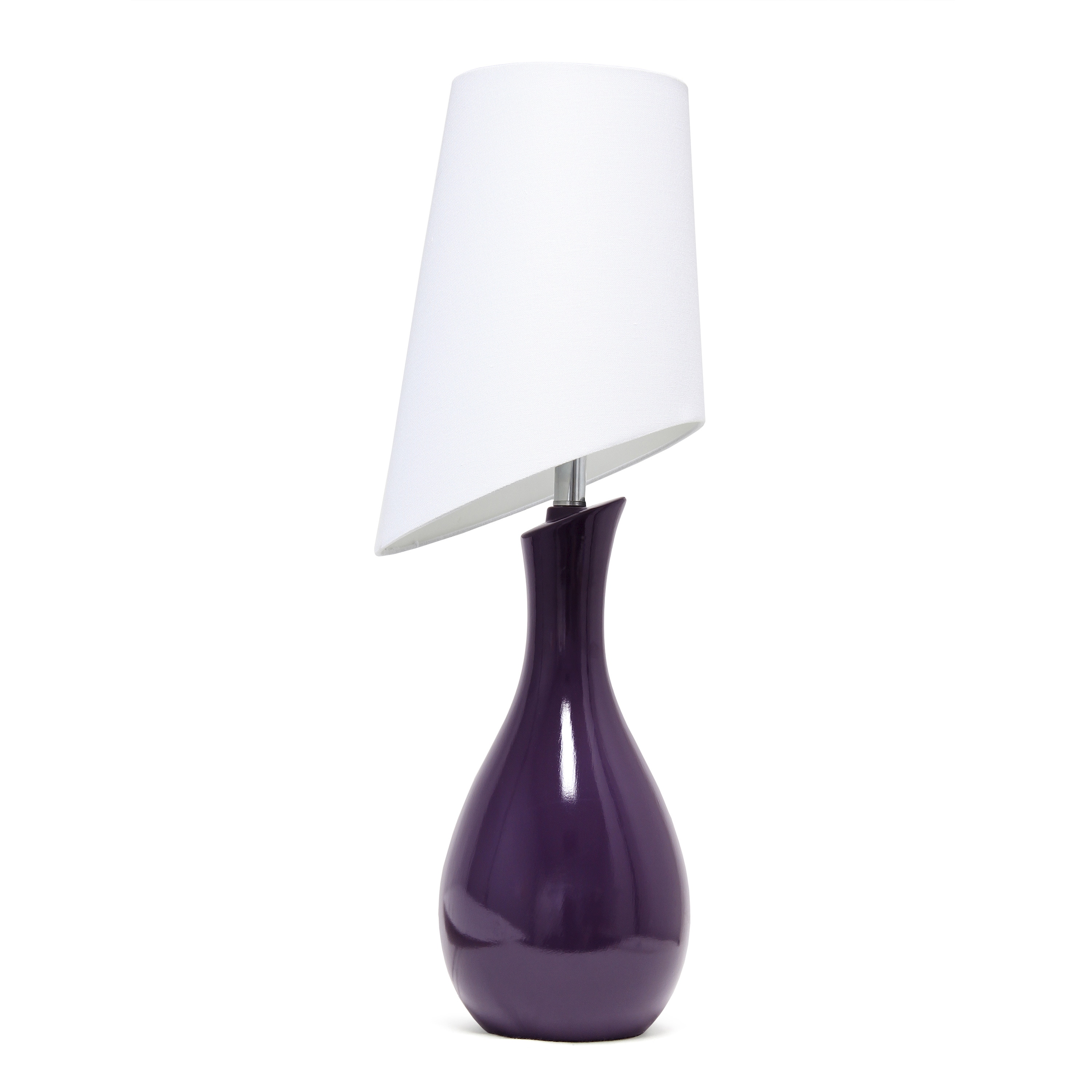 Lalia Home LHT-3025-PR 29-in Purple LED Rotary socket Table Lamp with Fabric Shade