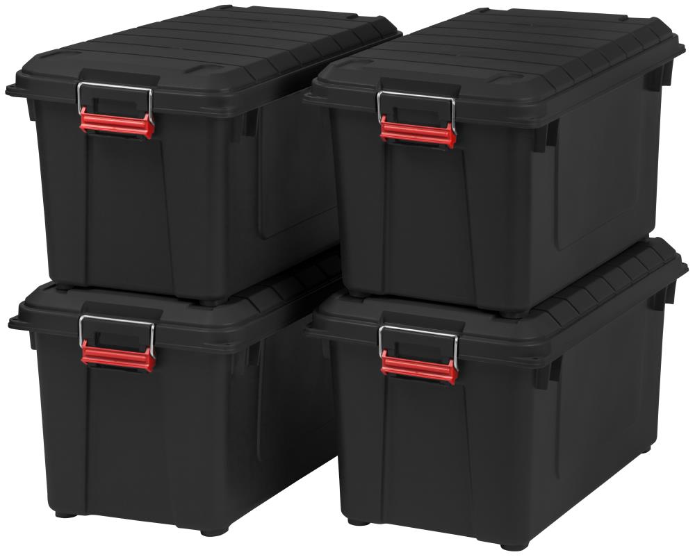 Rubbermaid Small All-Access Tote with Lids, Pack of 4, Stackable Storage  Bins with Clear Drop-Down Door and Carry Handles, Closet Organization