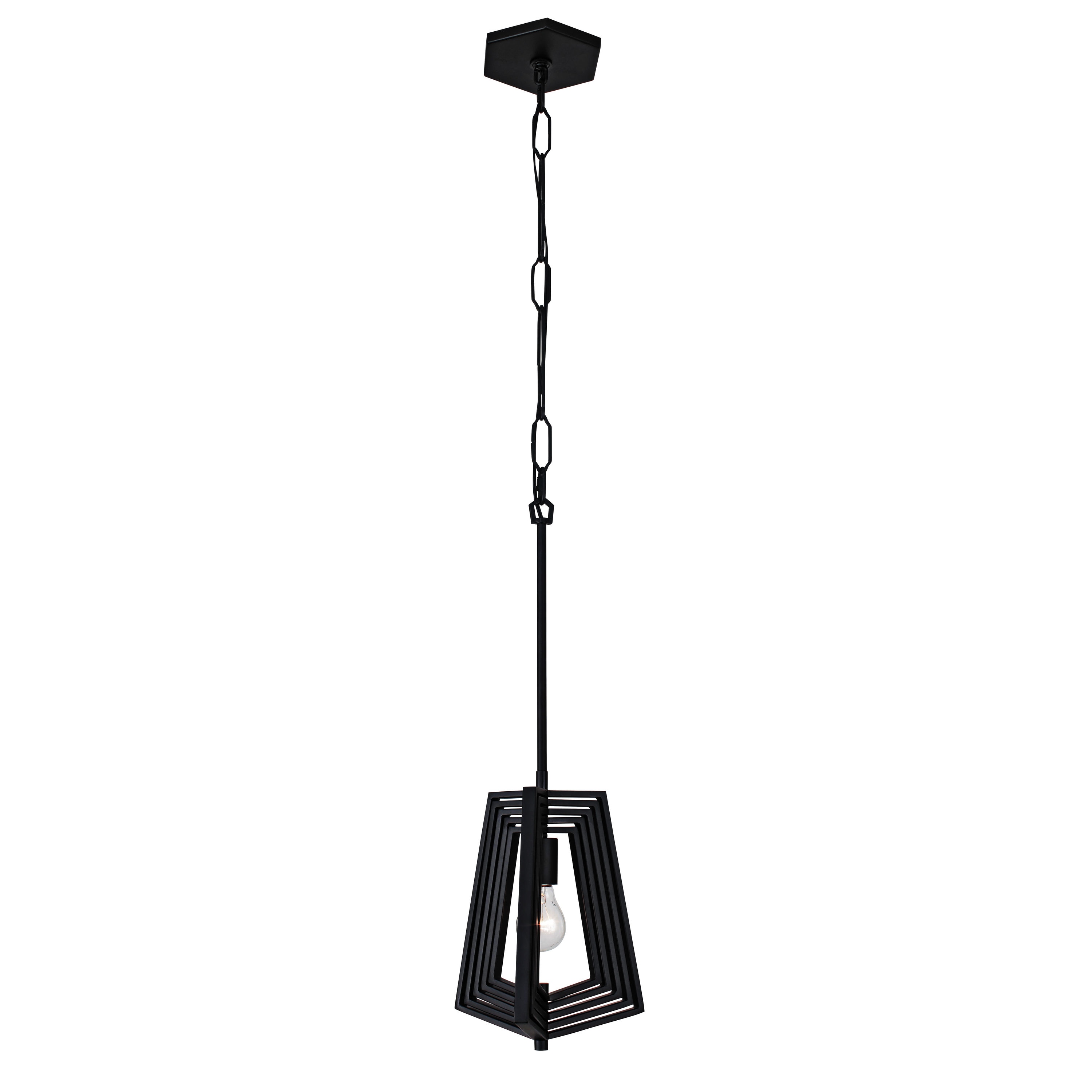 Gymnast Adjustable Triple-Arm Black Glass Art Deco Pendant