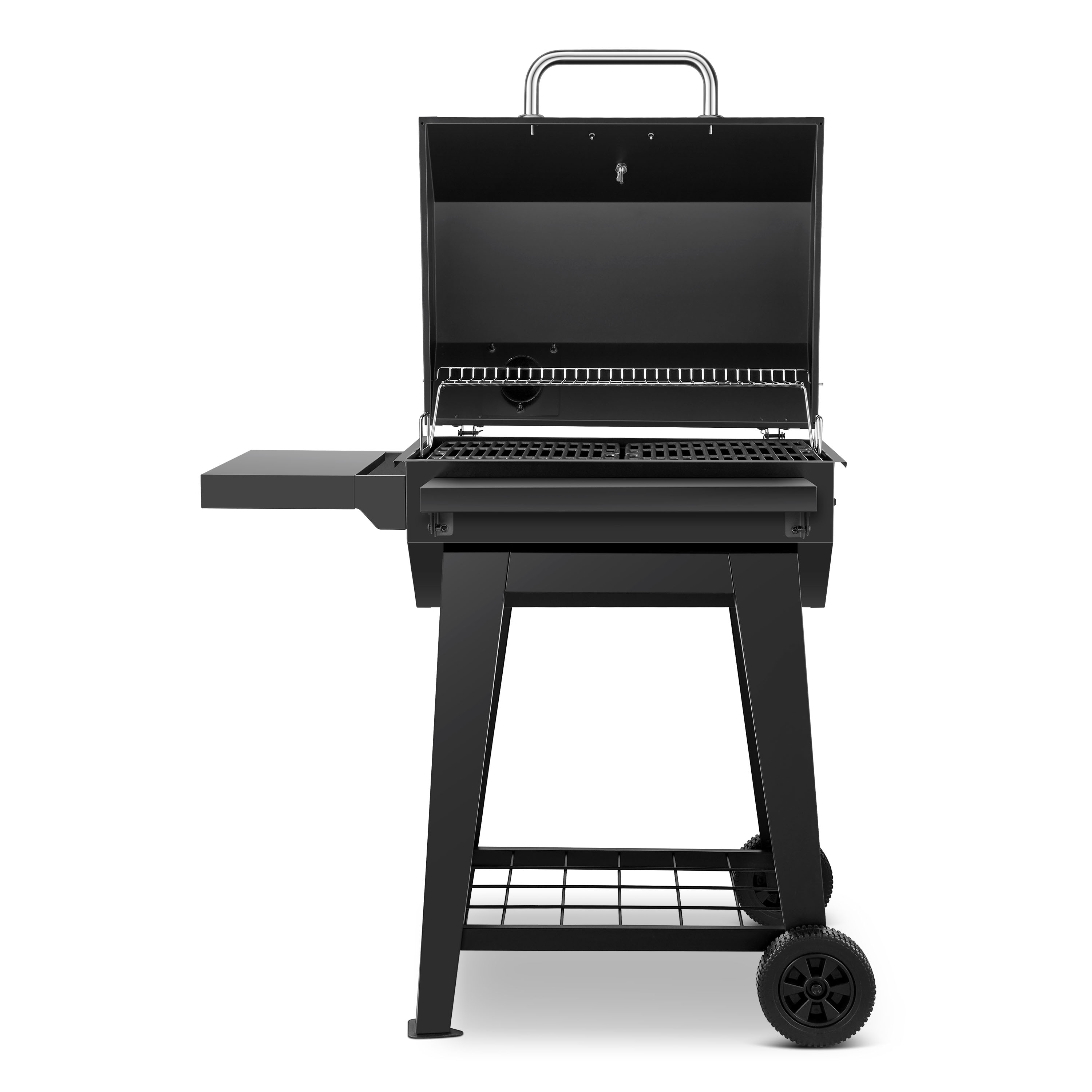 FlamePro 24.9 in W Black Barrel Charcoal Grill in the Charcoal