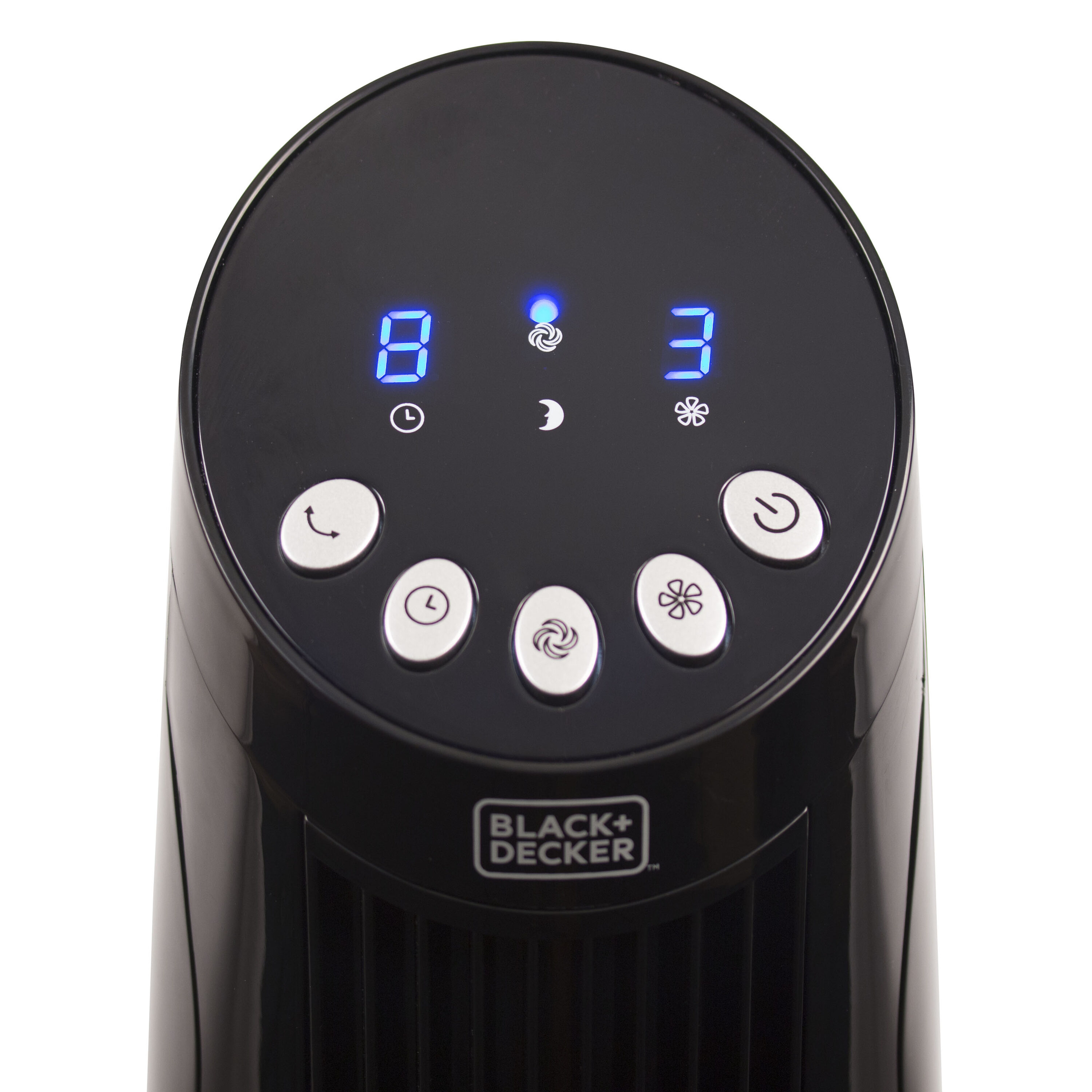 Black 36-Inch Digital Oscillating Tower Fan with Remote