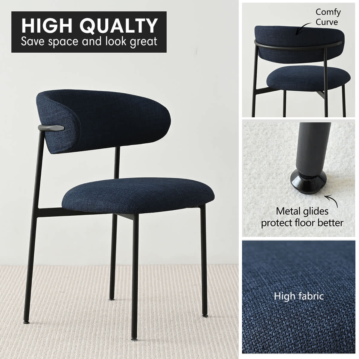 Maison Boucle MERIDA-CHAIR-BLUE8 Dining-Chairs - View #6