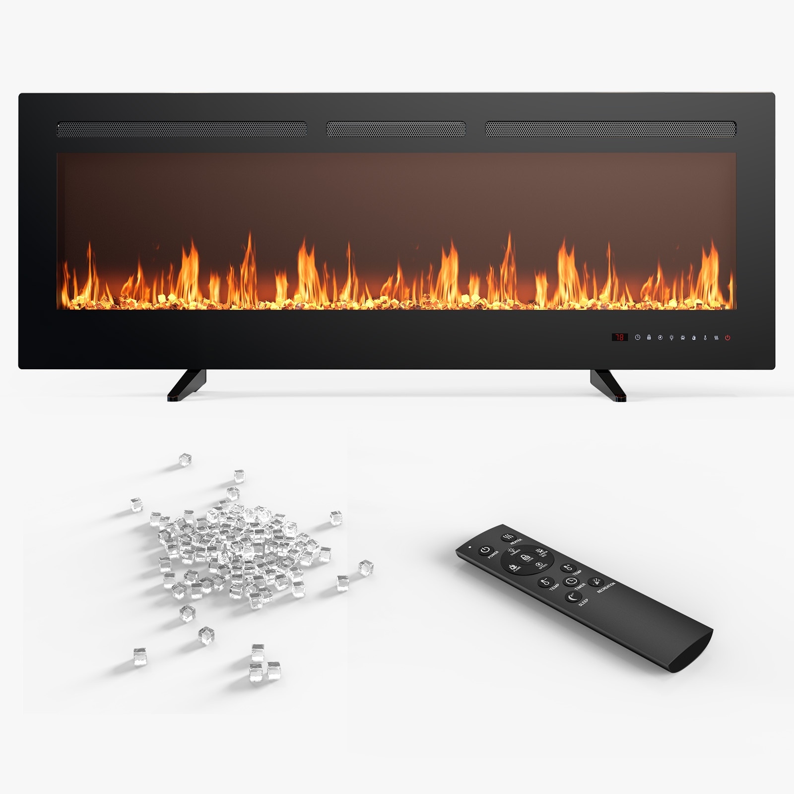 EdenDirect 4.06-in W x 18.11-in H Black Electric Fireplace Insert #ALHBL-Q01-42IN-BK