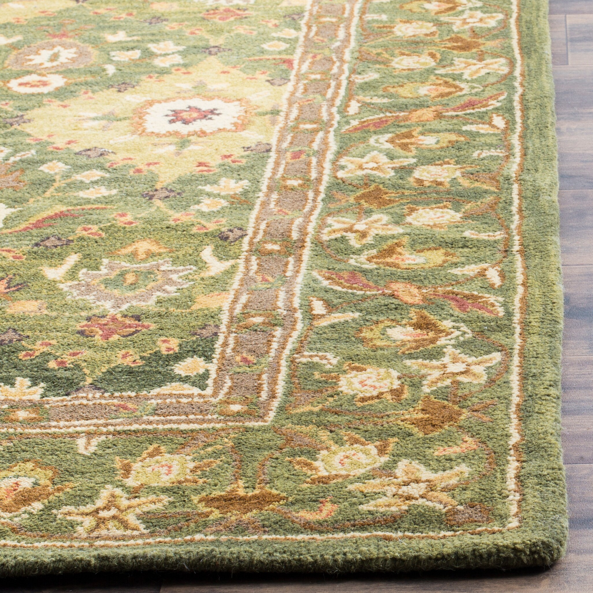 Olive Hand-Tufted Wool Persian Style Area Rug 2'3" x 4'