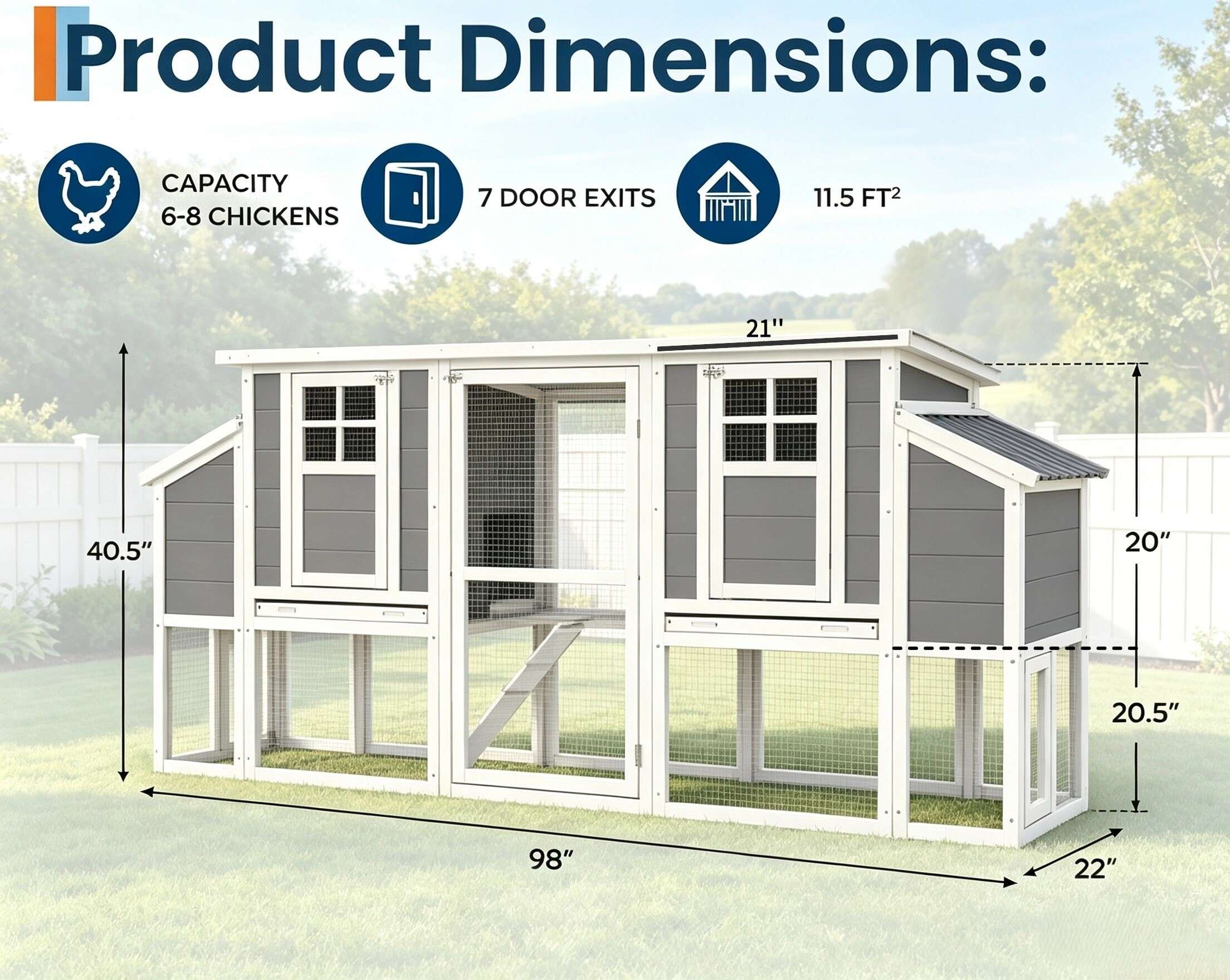 YODOLLA 12096WH-Y-LS02 Chicken-Coops-Rabbit-Hutches - View #5