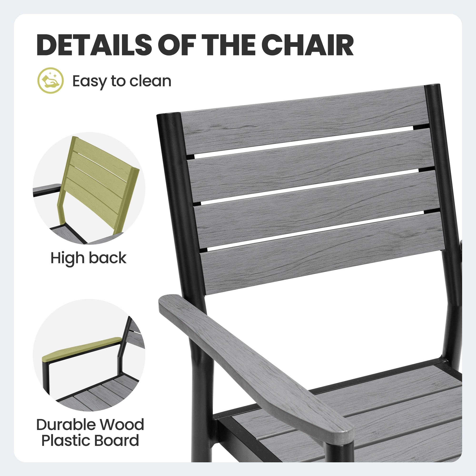 Crestlive Products CL-DC038GRY-2 Patio-Chairs - View #5
