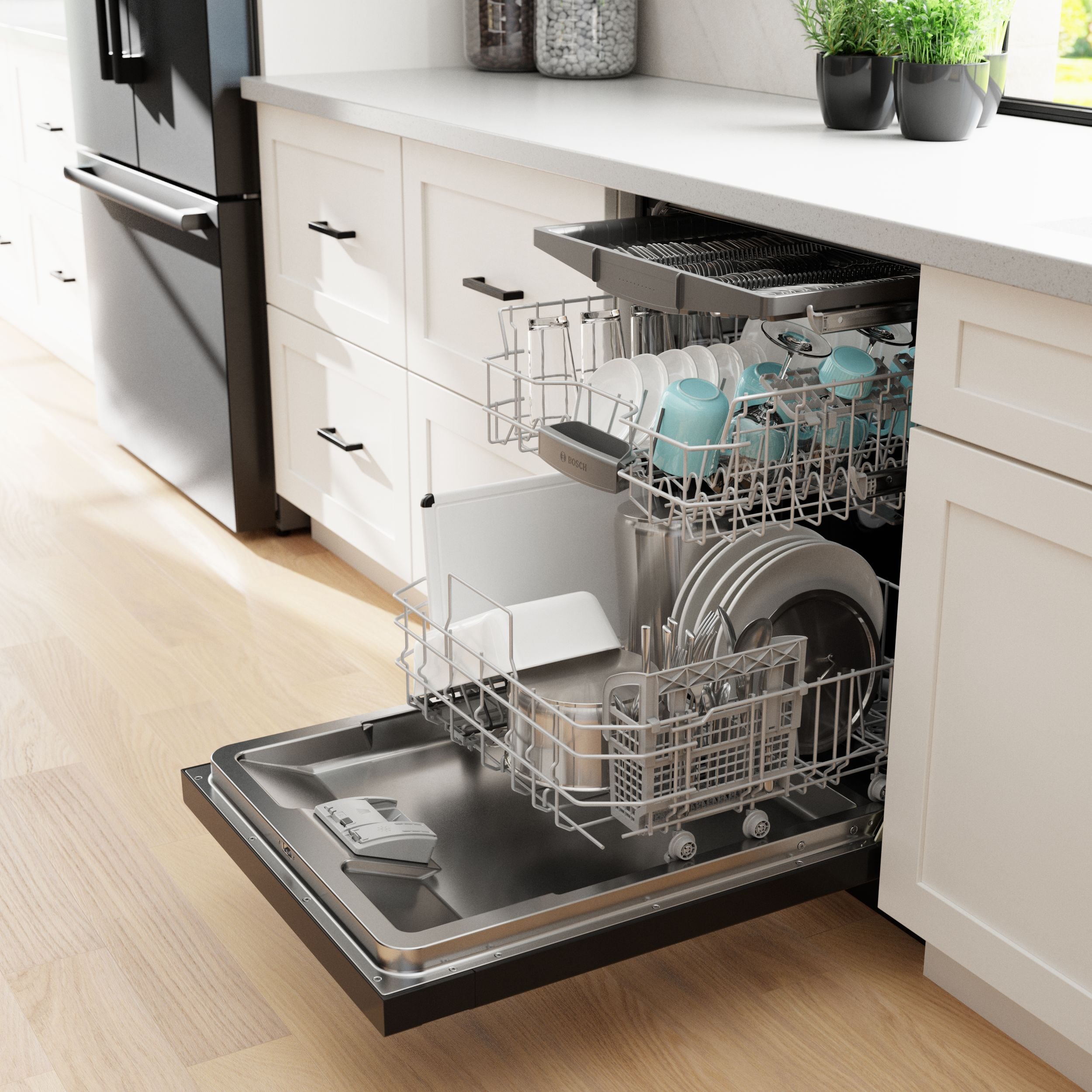 24" Black Stainless Steel Built-In Smart Dishwasher