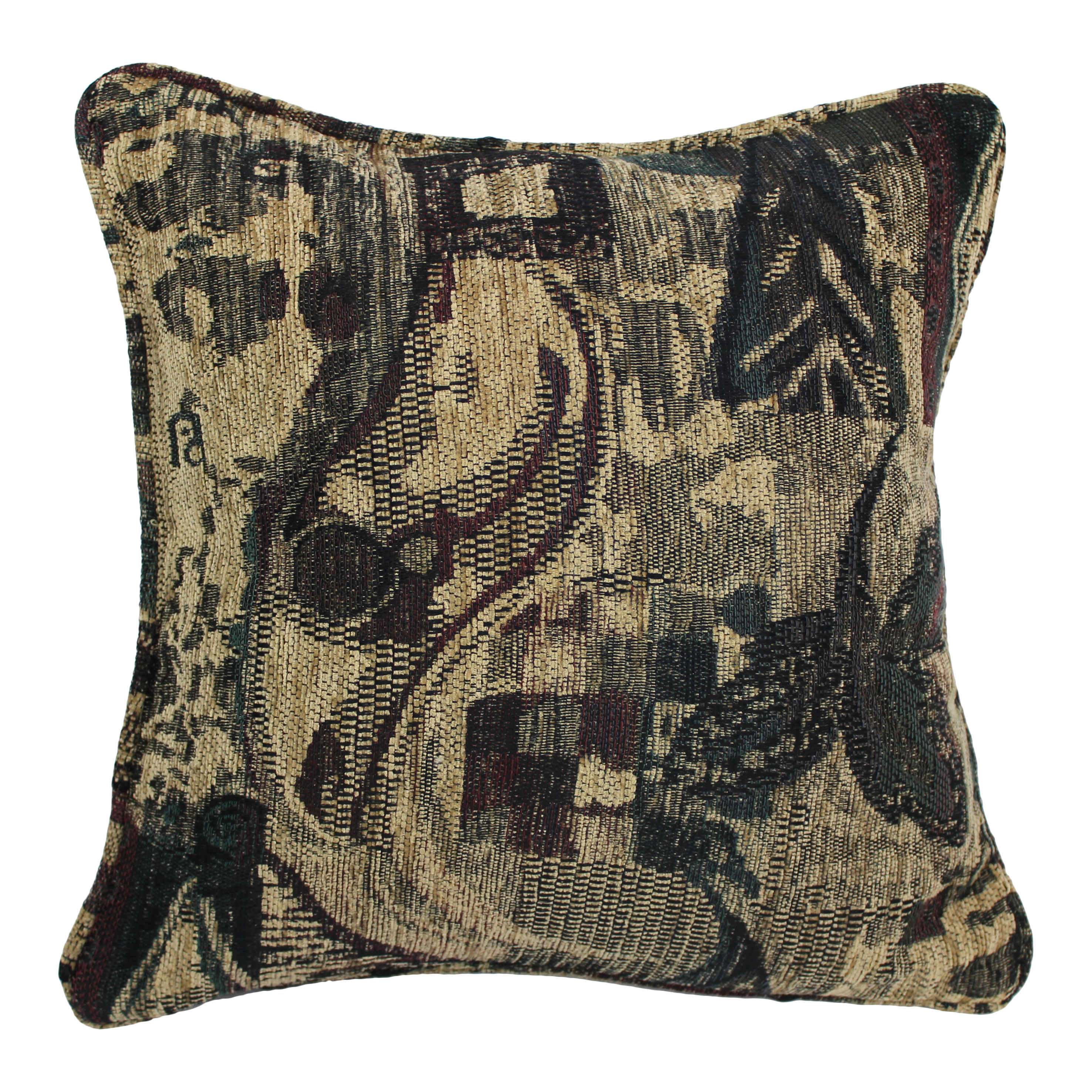 Blazing Needles 9810-CD-S1-JCH-03 18-in x 18-in Antiquity Square Indoor Decorative Pillow