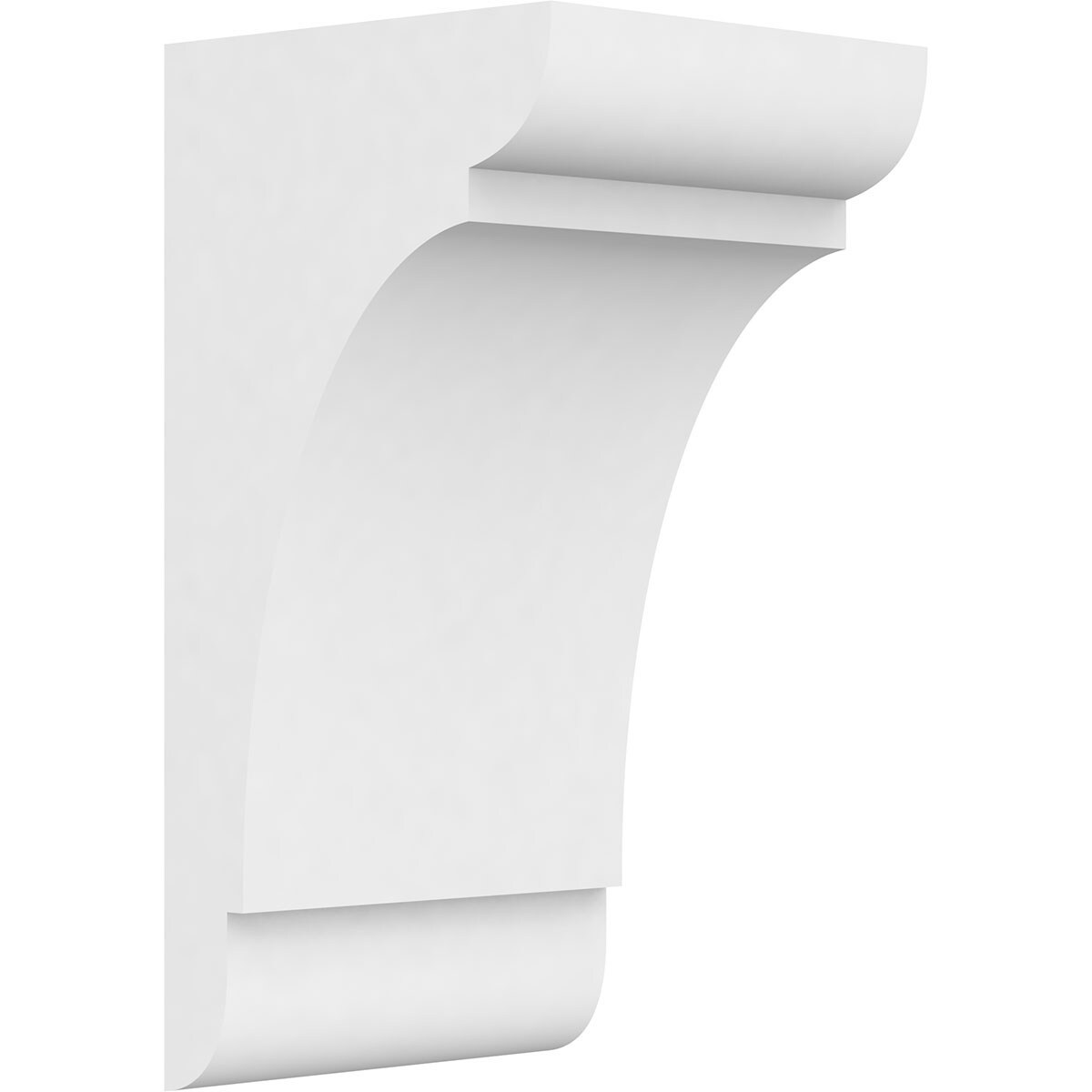 Ekena Millwork CORP07X07X14OLY 7-in x 7-in x 14-in Standard olympic Unfinished White PVC Paintable Corbel