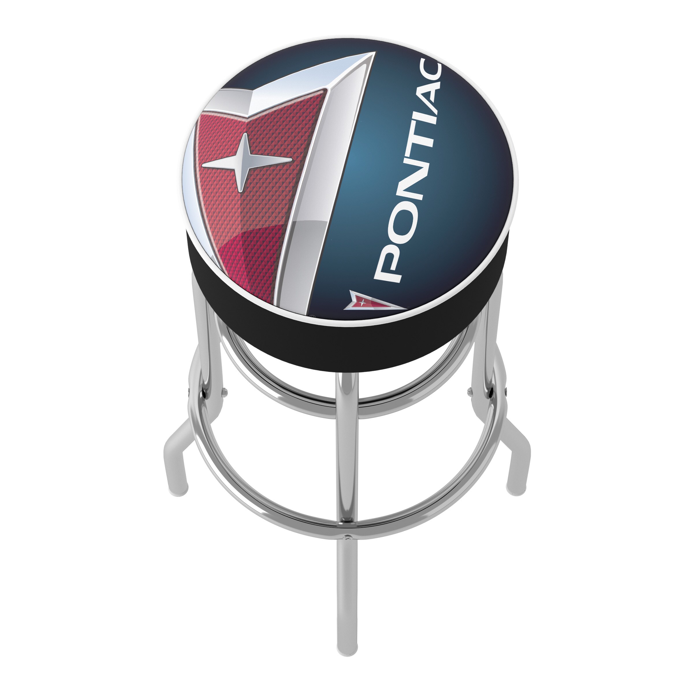 Black Metal Swivel Bar Stool with Padded Seat