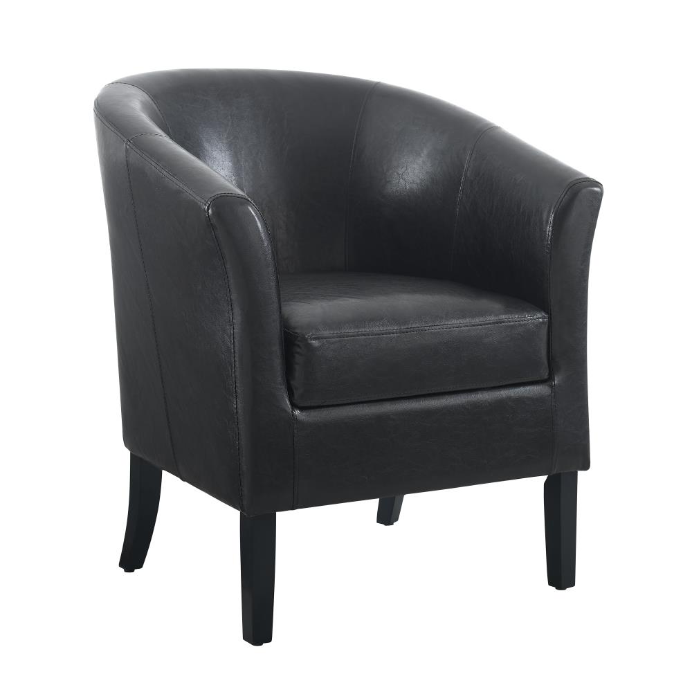 black vinyl club chair