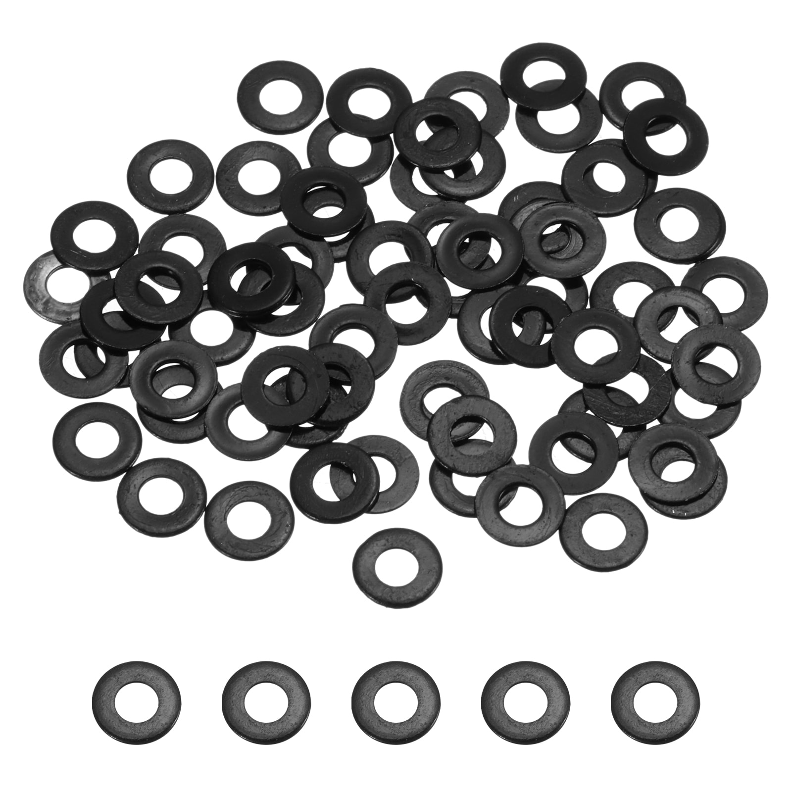 Unique Bargains 240pcs M3 ID x 7 mm OD Flat Washers 304 Stainless Steel Metal Washers Black Zinc Sealing Crush Rings for Screws and Bolts