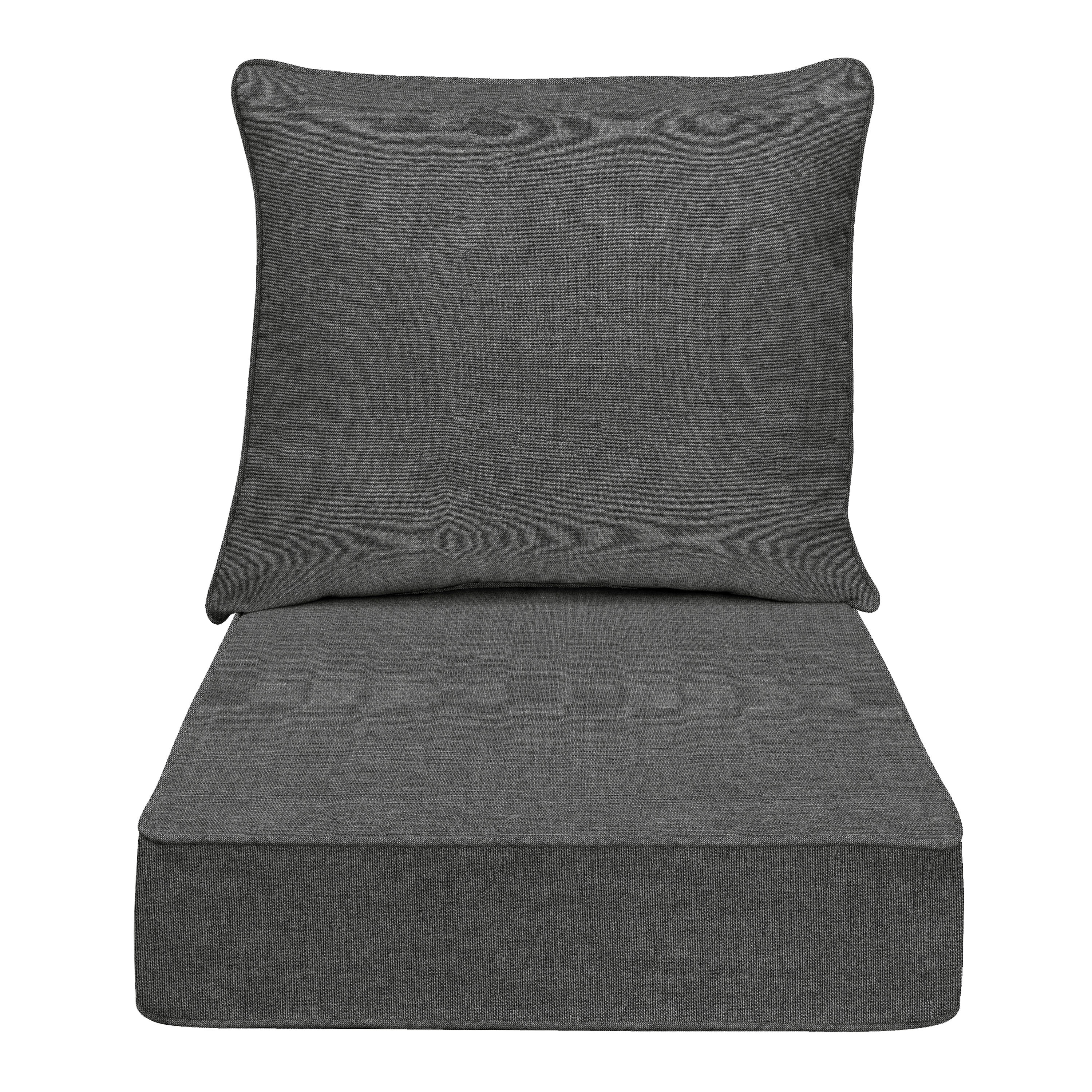 allen + roth 25-in x 25-in Grey Solid Deep Seat Patio Chair Cushion in the  Patio Furniture Cushions department at