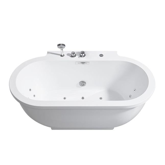 Center Drain Alcove Whirlpool Tub, How To Fill A Jacuzzi Bathtub