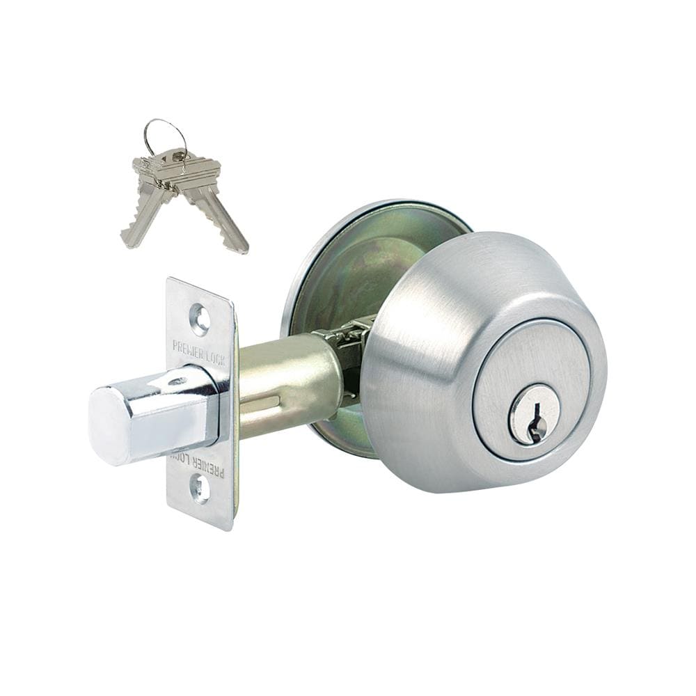 Premier Lock GR3DB04C Stainless Steel Single Cylinder Deadbolt