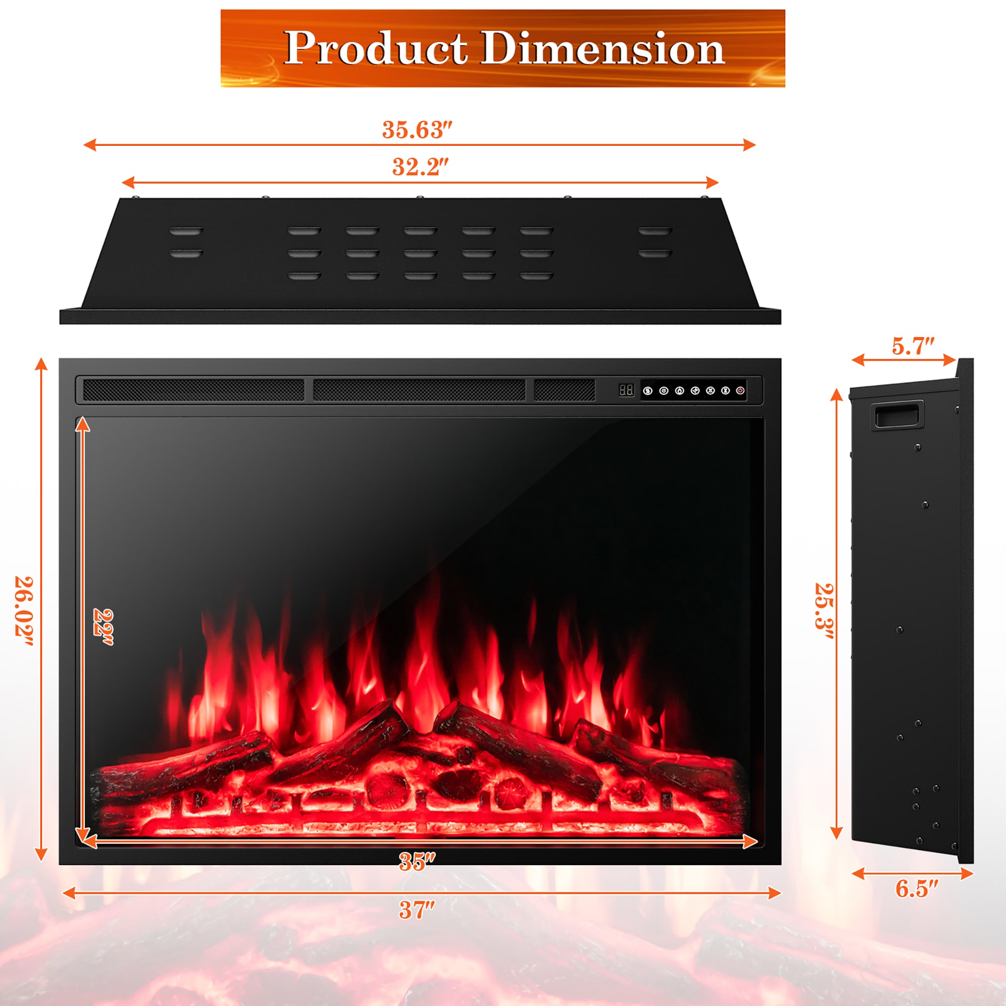 Touchstone 28-in W Black Fan-forced Electric Fireplace 80028 Sansujyuku sansujyuku.com