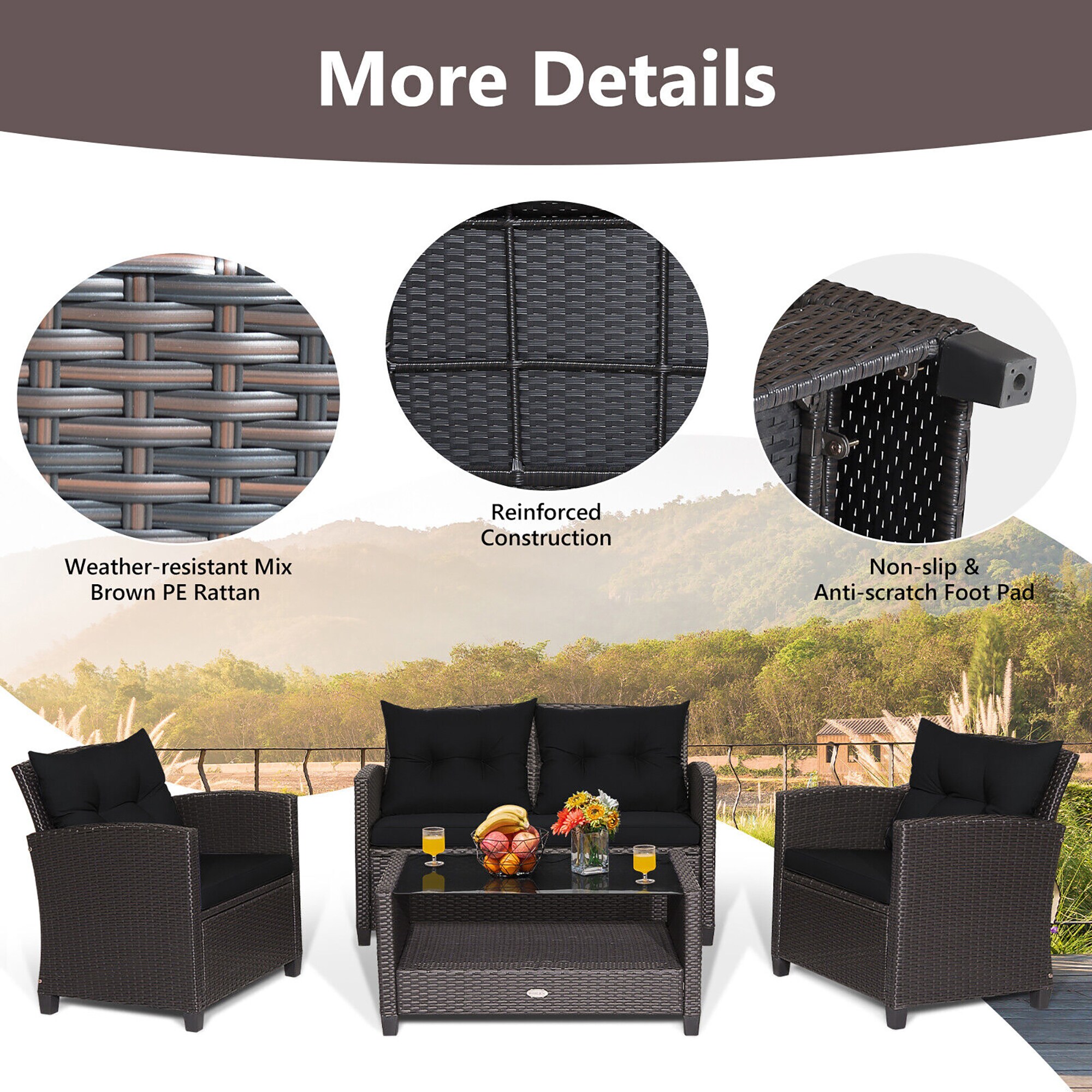 Forclover HYFW-742BA+ Patio-Conversation-Sets - View #5