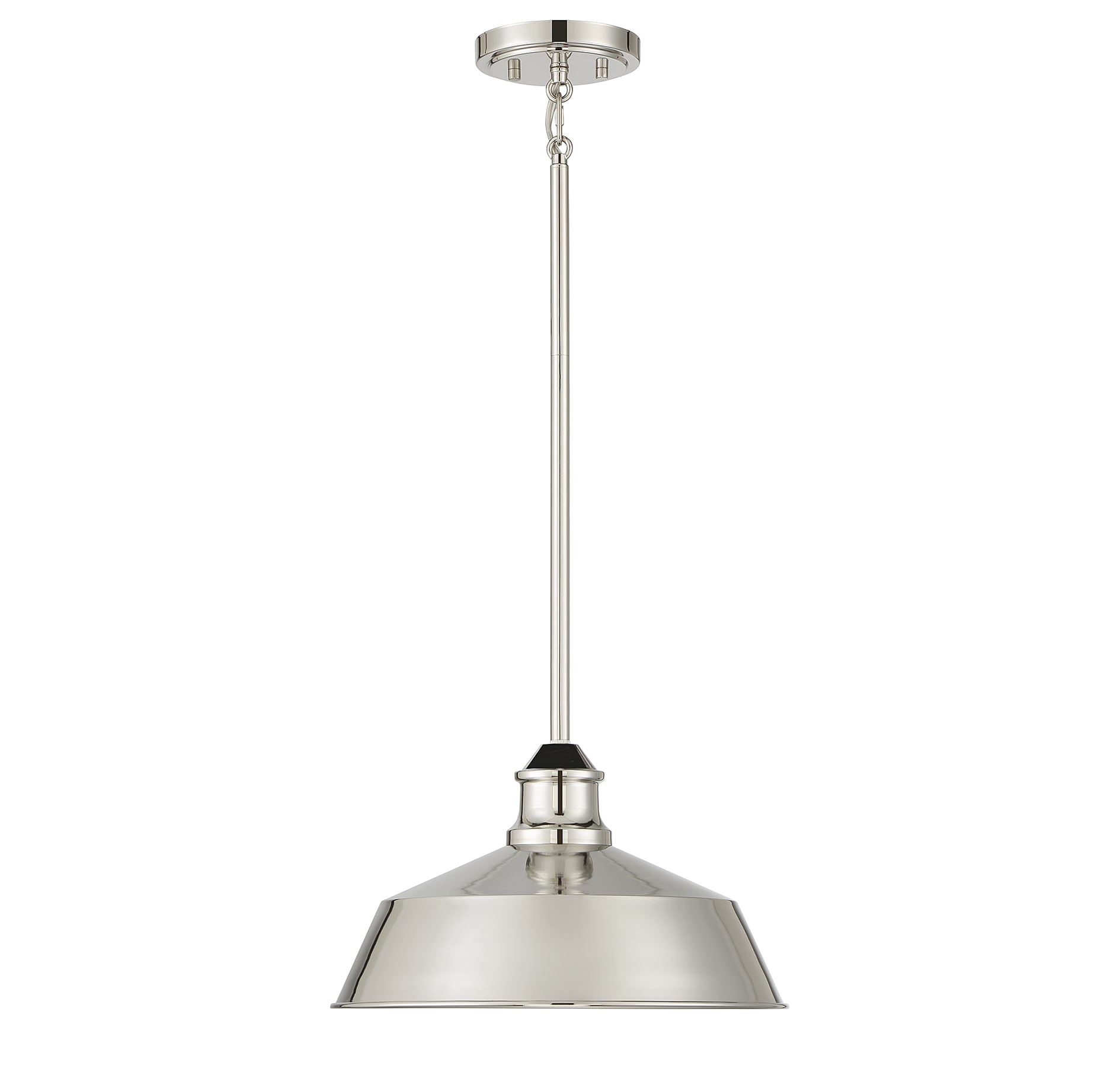 Polished Nickel Vintage Industrial 1-Light Pendant