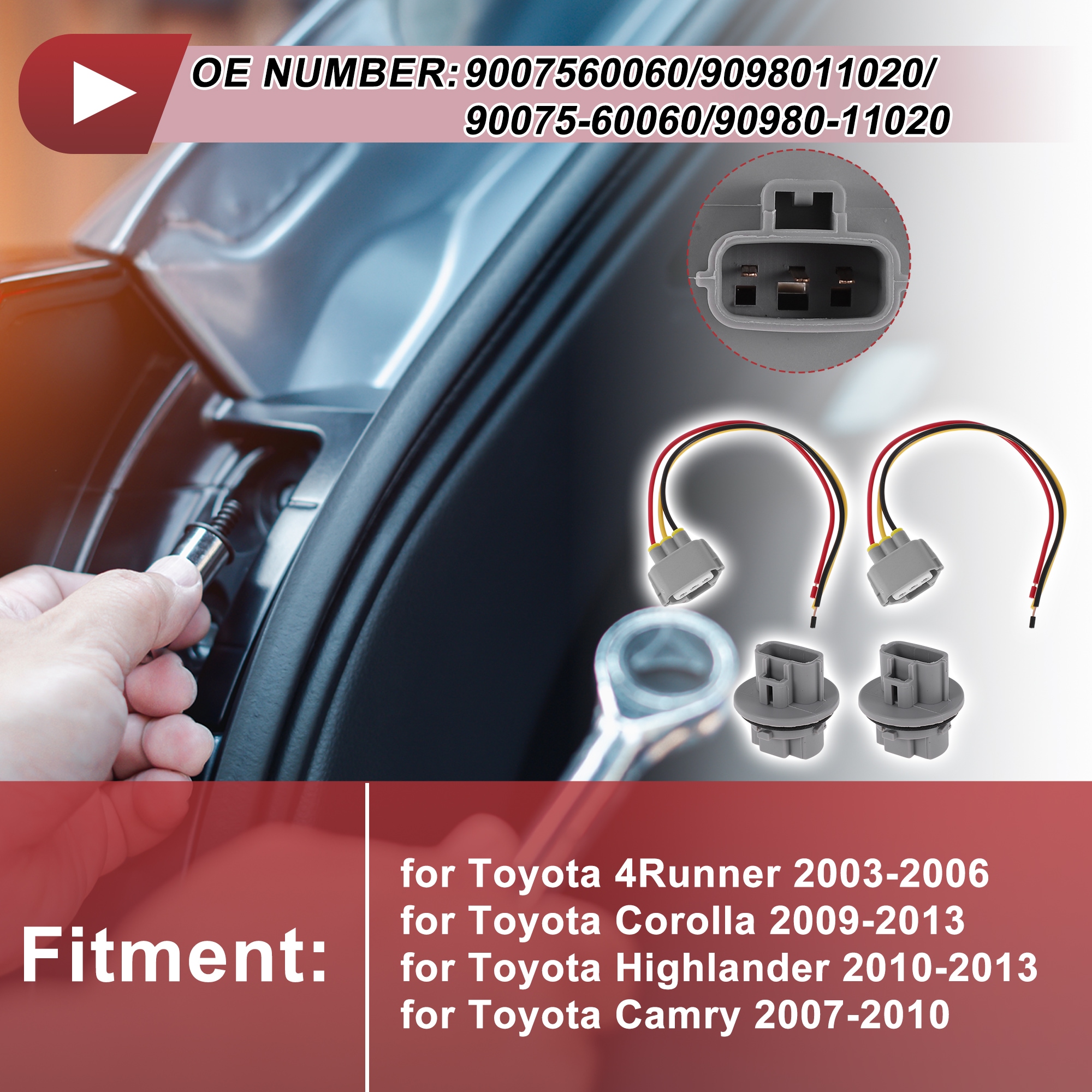Unique Bargains 2 Set Turn Signal Light Socket Wiring for Toyota