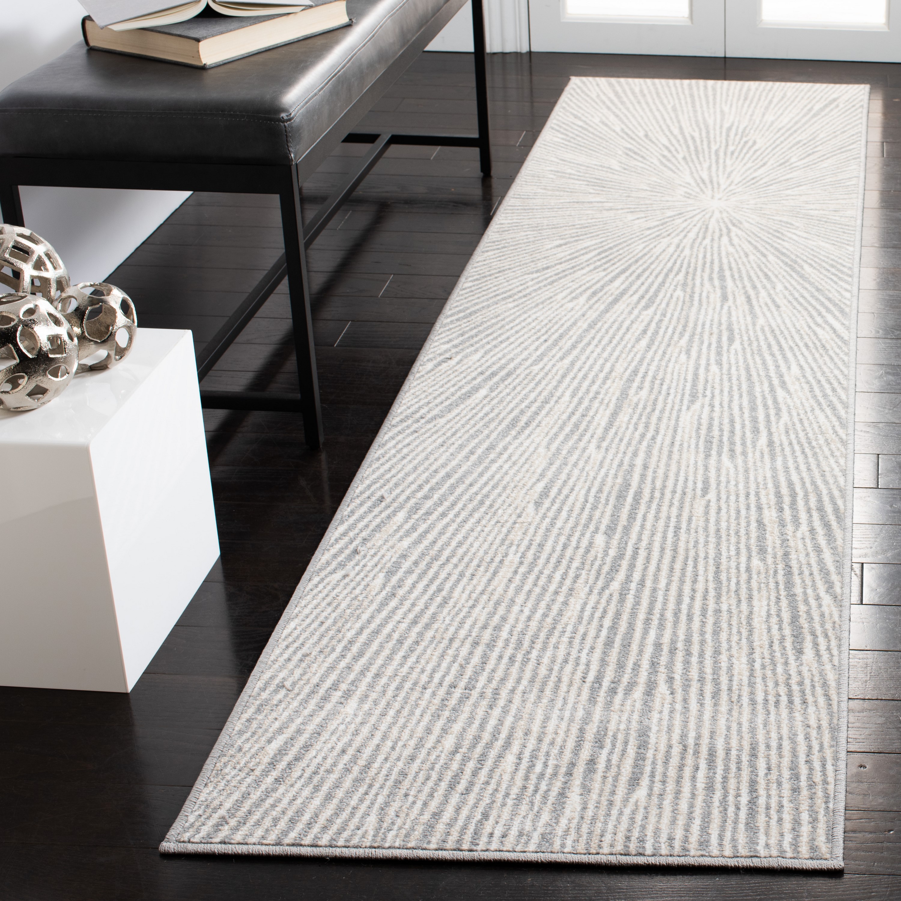 Safavieh BMT136F-29 Belmont Greta 2 x 9 (ft) Loomed Polypropylene Gray/Ivory Rectangular Indoor Abstract Bohemian/Eclectic Runner rug