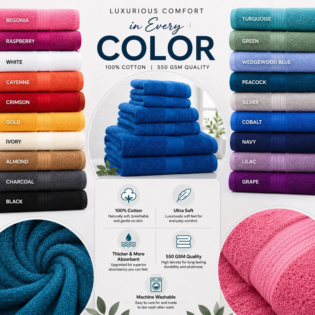 BrylaneHome 195844533996 Bath-Towels - View #6