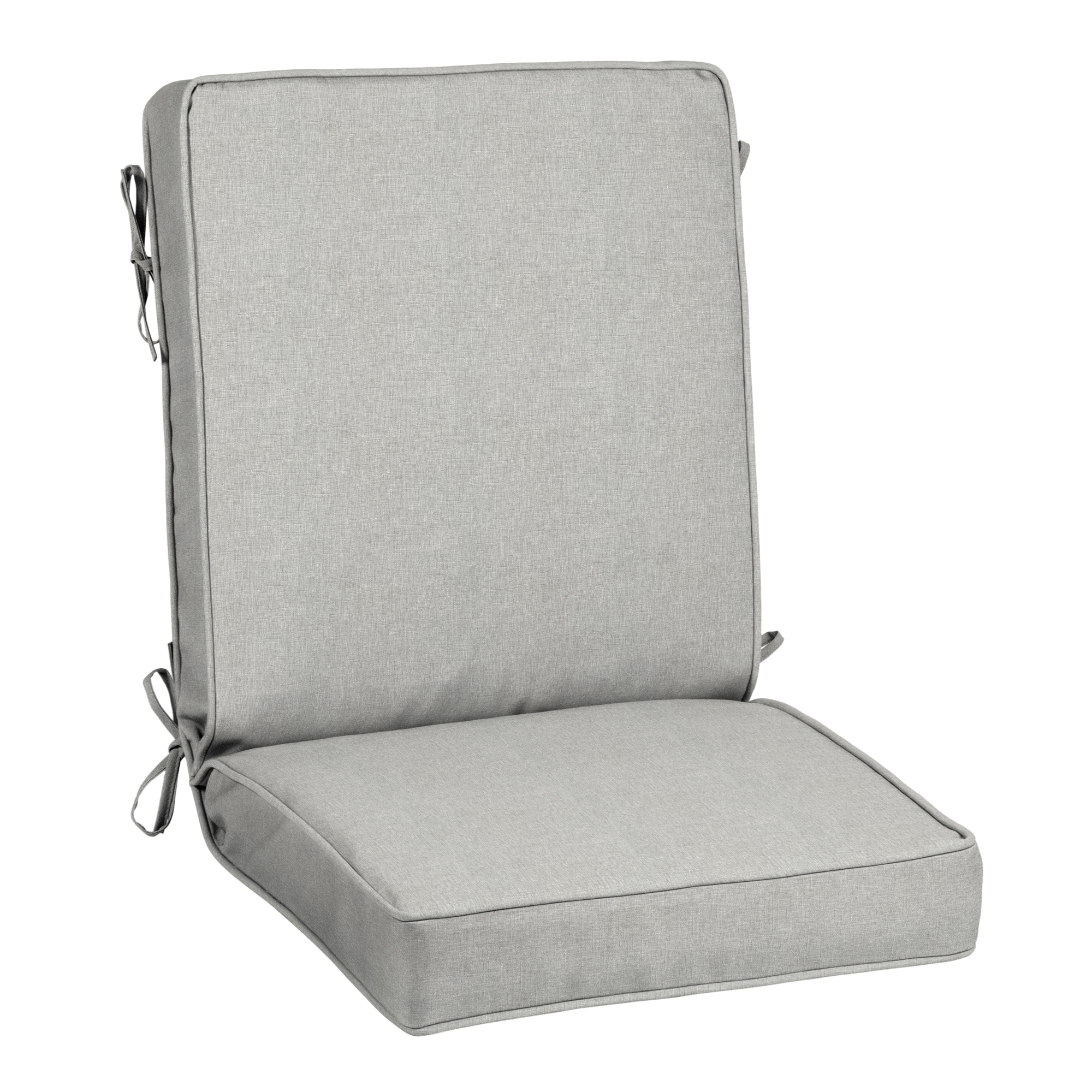 allen roth with STAINMASTER Stainmaster 20 in x 20 in Grey Madera Linen High Back Patio Chair Cushion in the Patio Furniture Cushions department at Lowes