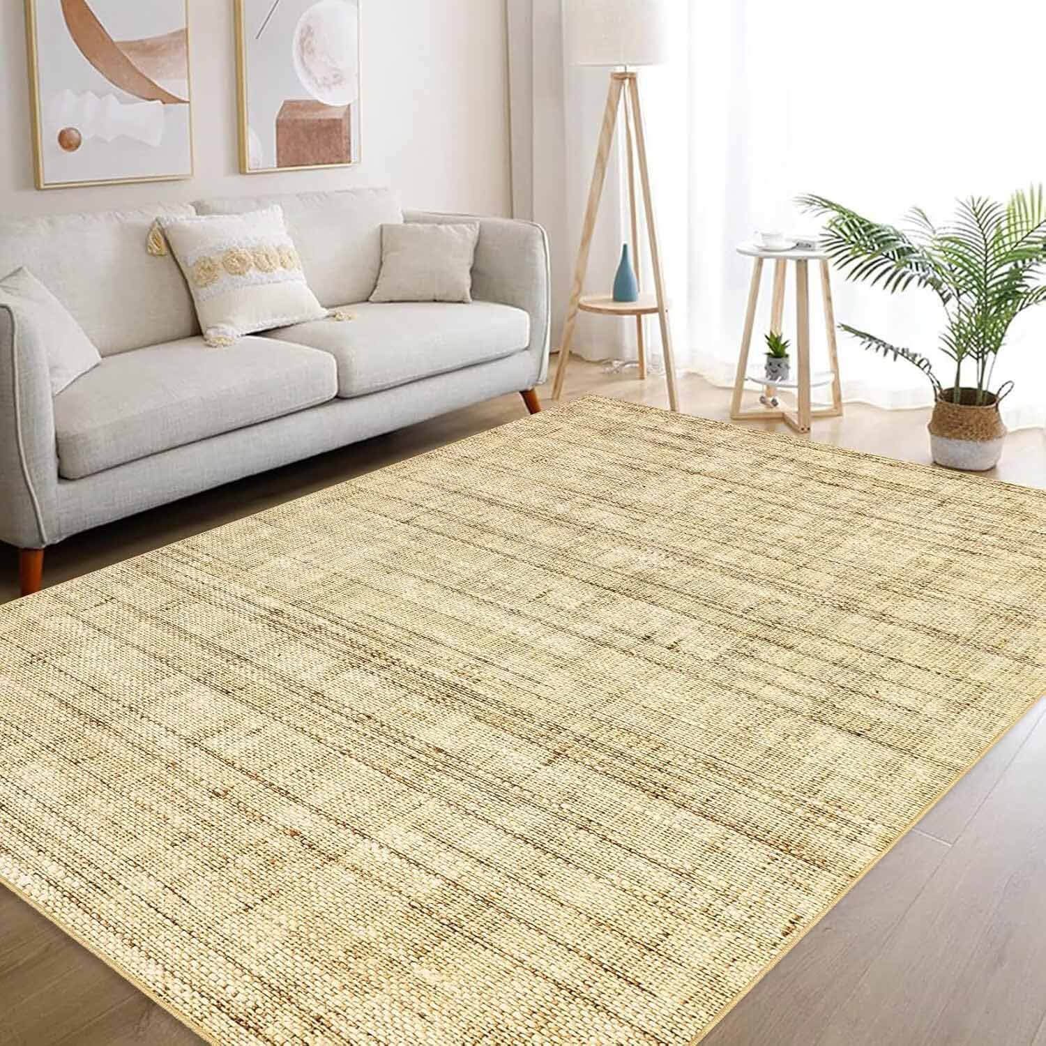 Garvee YXY-LO-PHO-16NWJOPP 9 x 12 (ft) Loomed Polyester Natural Rectangular Indoor Ombre Mid-Century Modern Machine washable Area rug