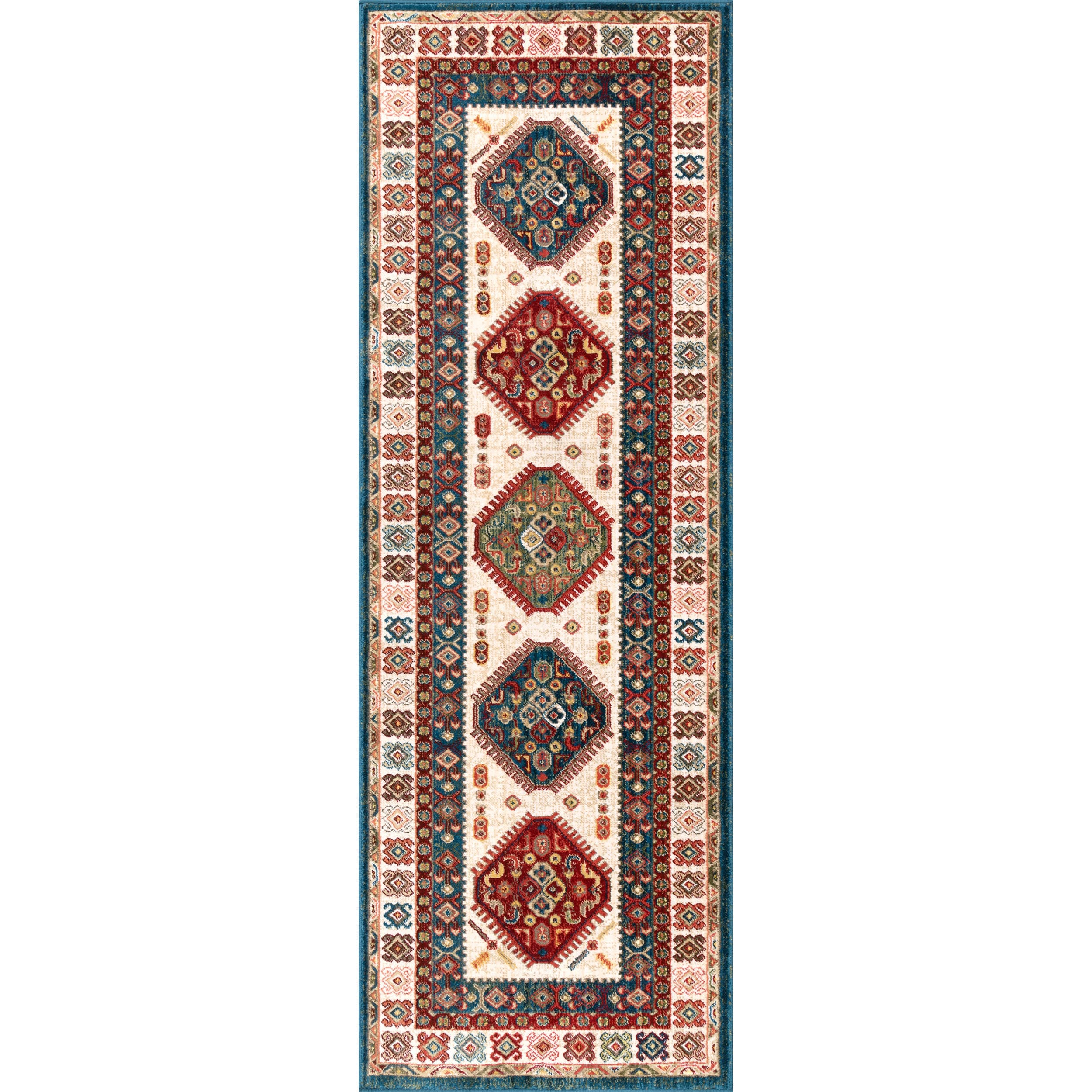 nuLOOM KHTR02B-2608 Troy 2 x 8 (ft) Loomed Polypropylene Ivory Rectangular Indoor Geometric Runner rug