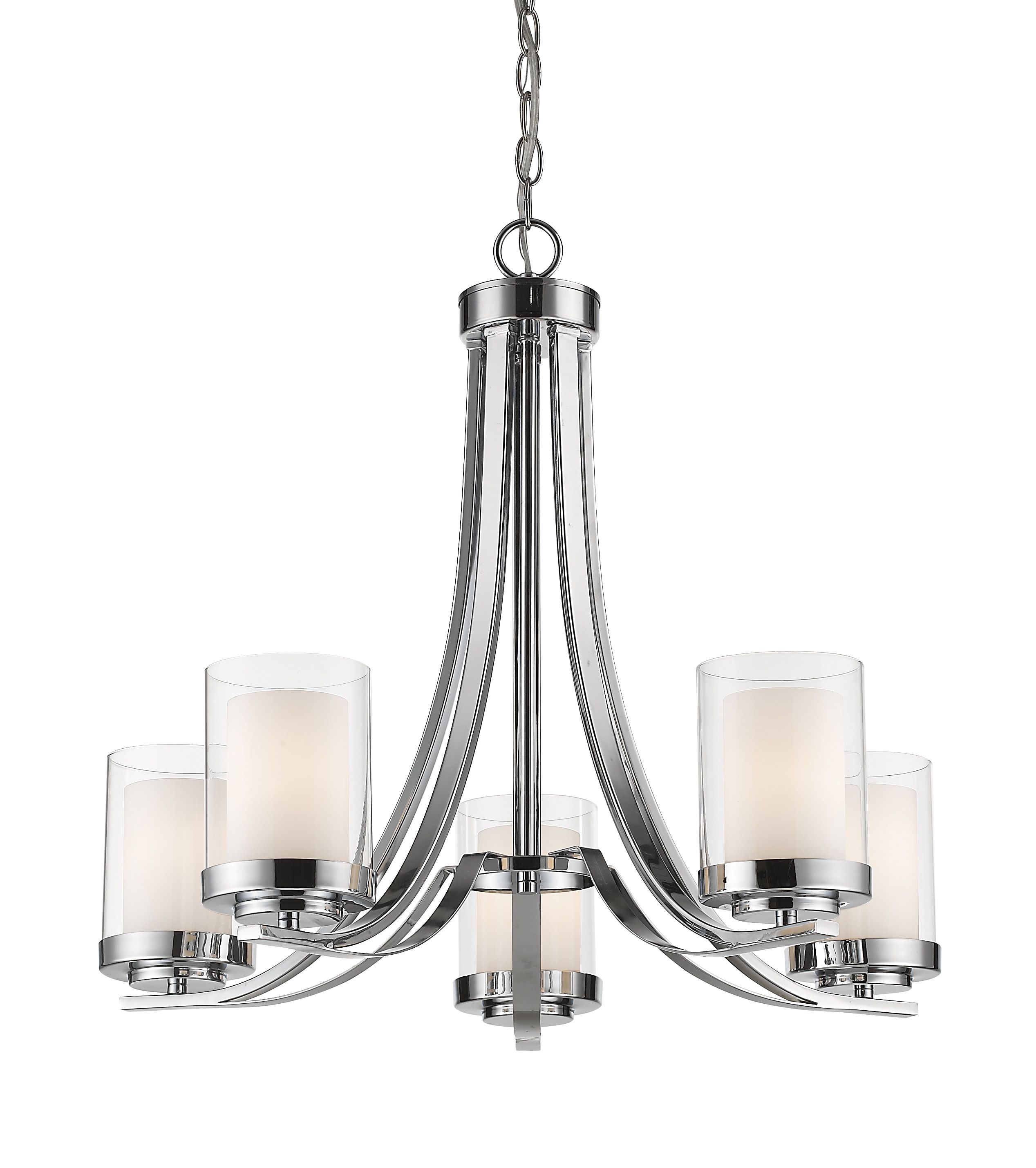 Z-Lite 426-5-CH Willow 5 -Light Polished Chrome Modern/contemporary For Use in Dining Rooms, Foyers, Kitchens, Living Rooms Chandelier