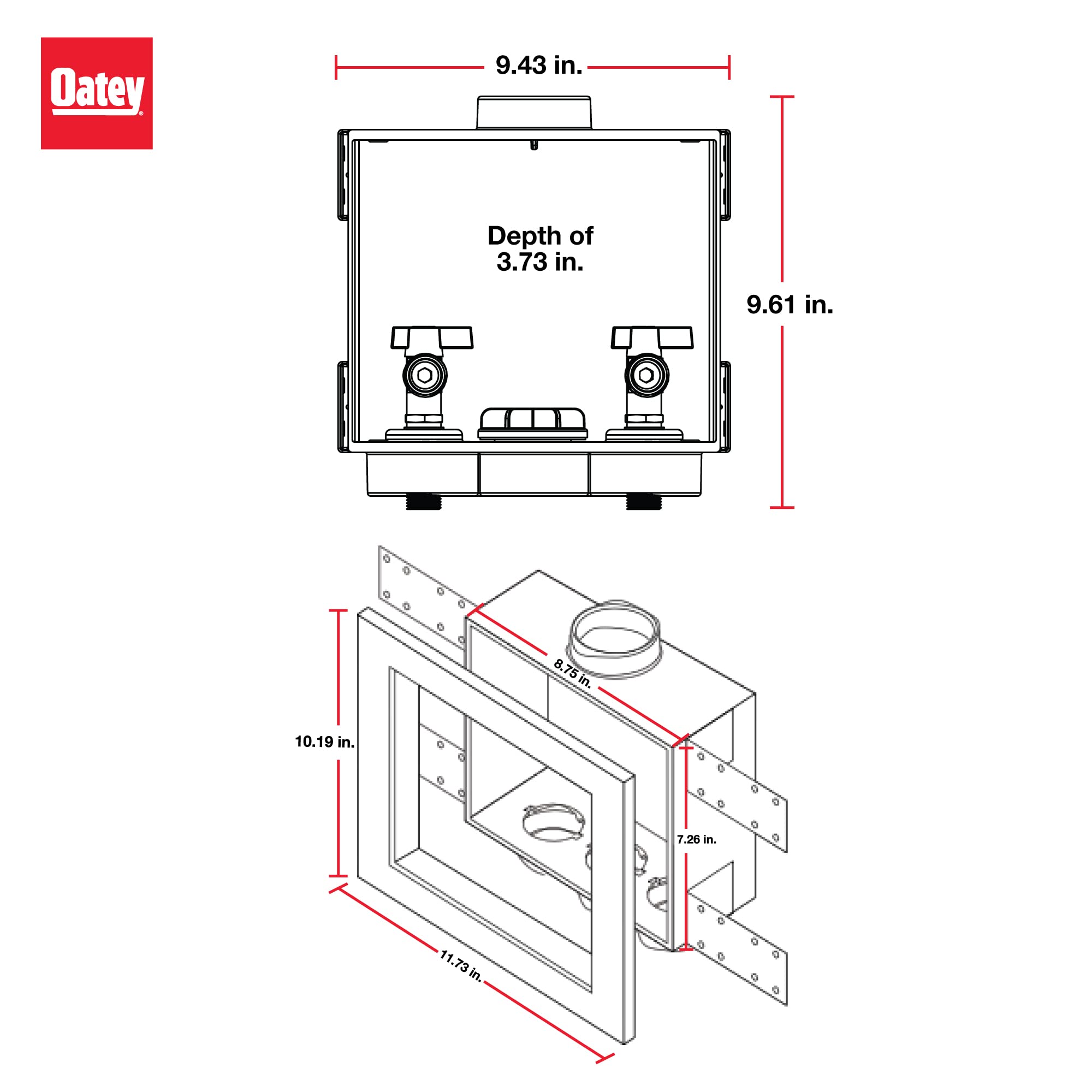 Oatey 38530 Appliance-Outlet-Boxes - View #7