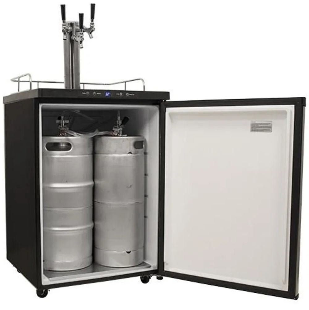 EdgeStar Triple Tap Halfbarrel Keg Black Digital Freestanding