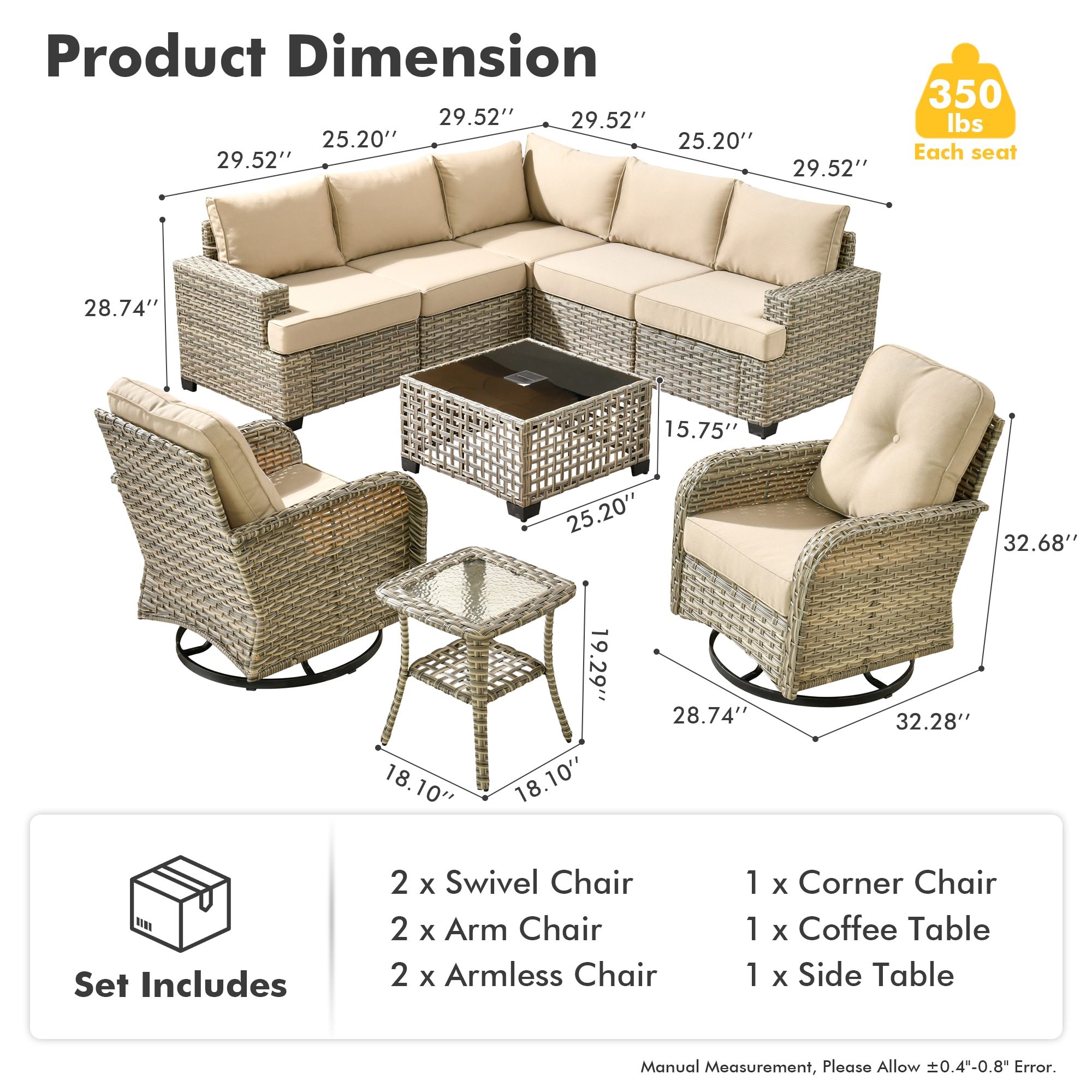 Ovios TS609TYV Patio-Conversation-Sets - View #9