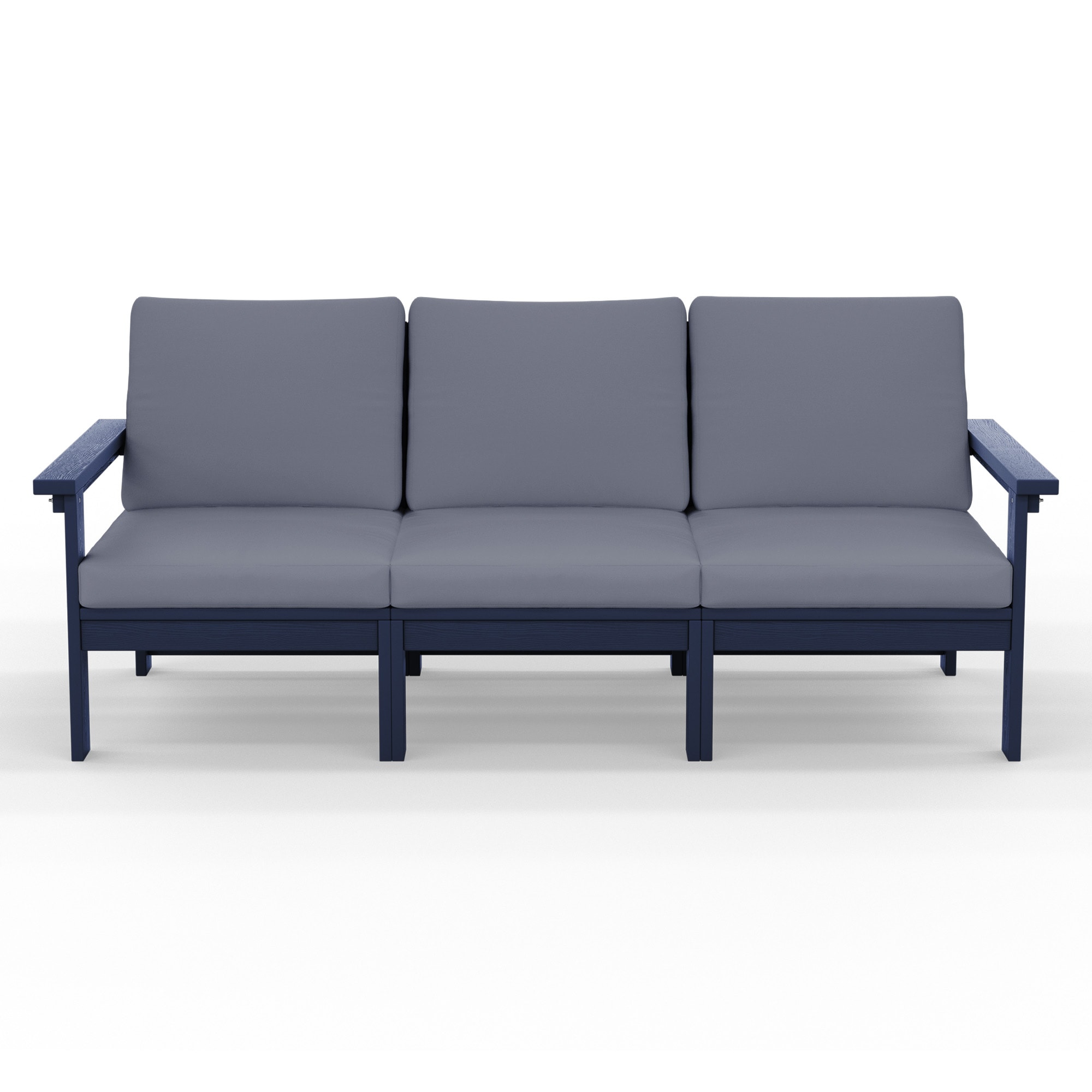 JEAREY PEZHSF03-NG Outdoor Sofa for Three with Cushions Patio Sofa Conversation Set with Gray Cushions