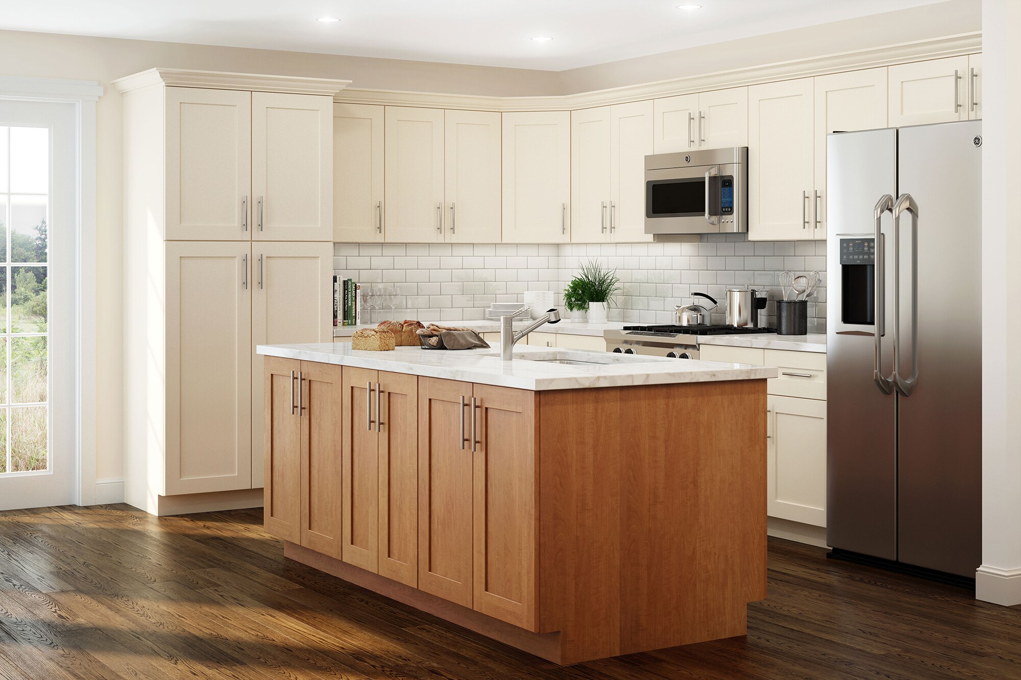 Luxxe Cabinetry Heston 13-in W x 13-in H Cider Stained Kitchen Cabinet ...