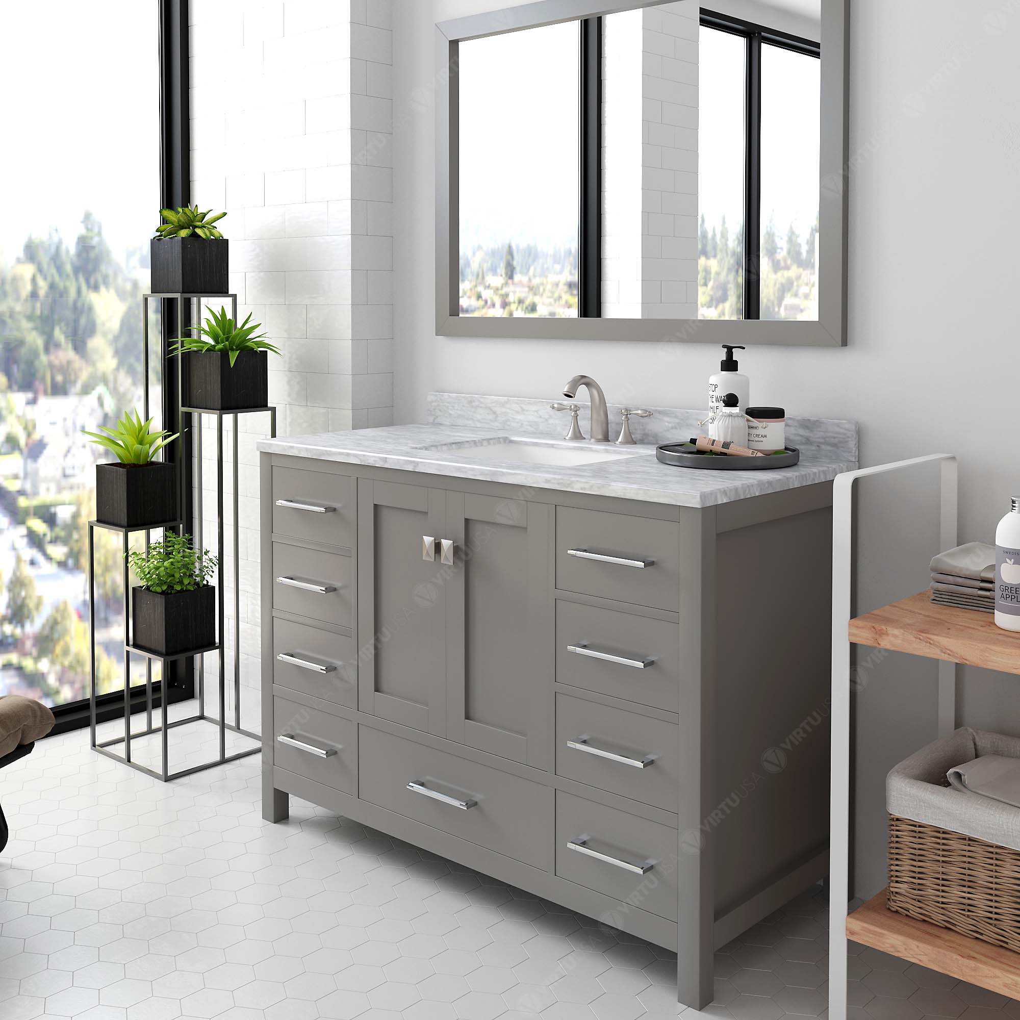 Virtu USA GS-50048-WMSQ-CG-NM Bath-Vanity-Combo - View #3