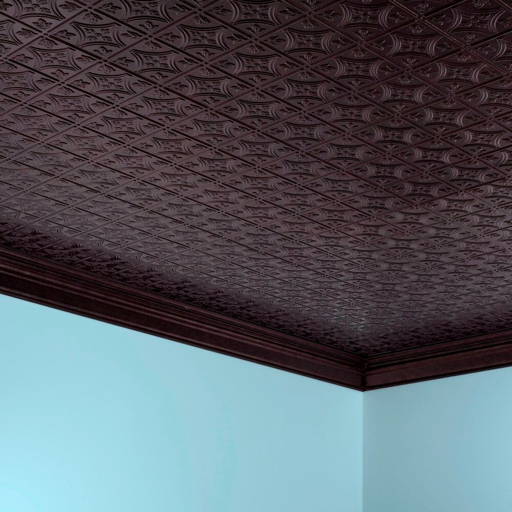 Smoked Pewter 2ft x 4ft Decorative Vinyl Ceiling Panels (5 Pack)
