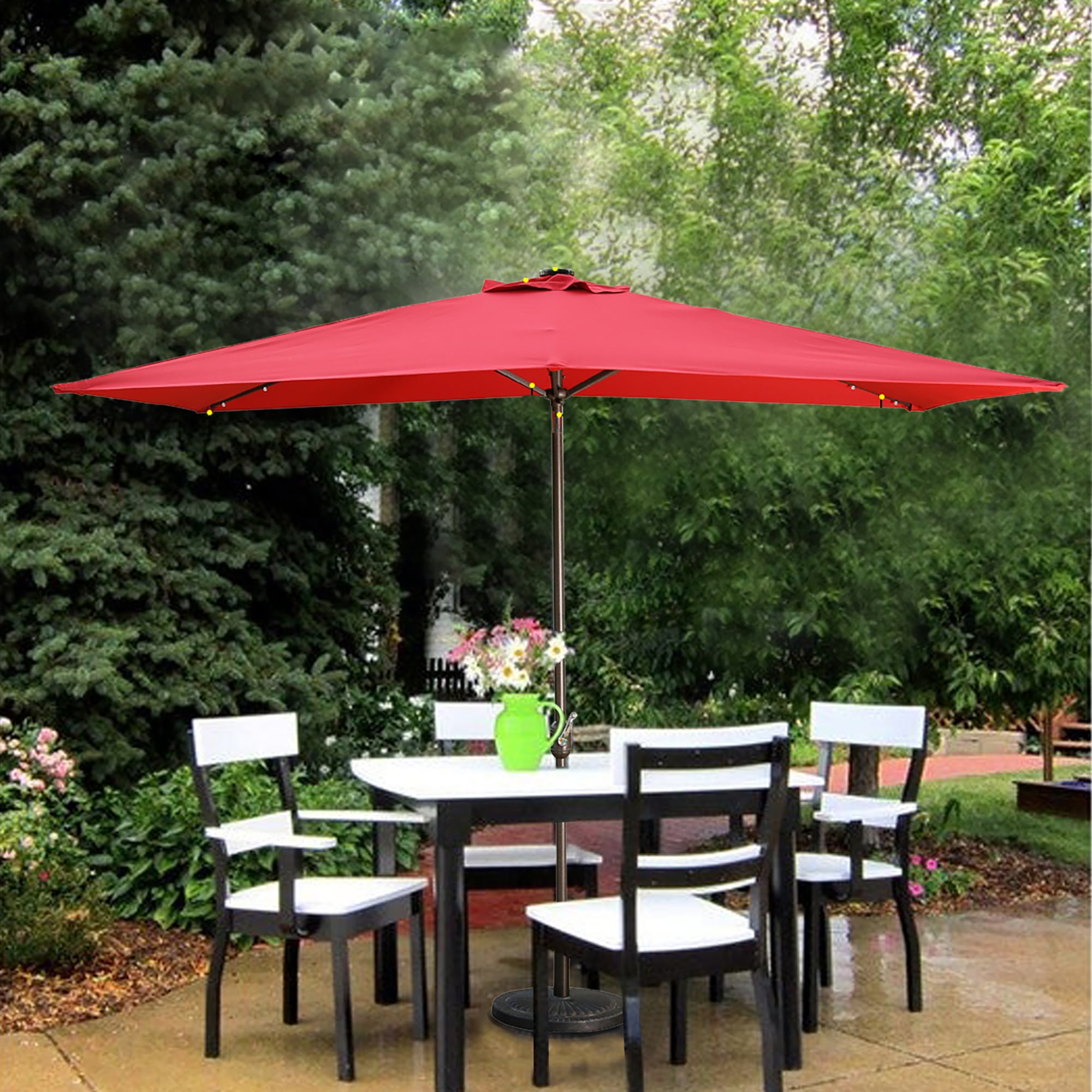 CASAINC 10-ft Red Crank Market Patio Umbrella in the Patio Umbrellas ...