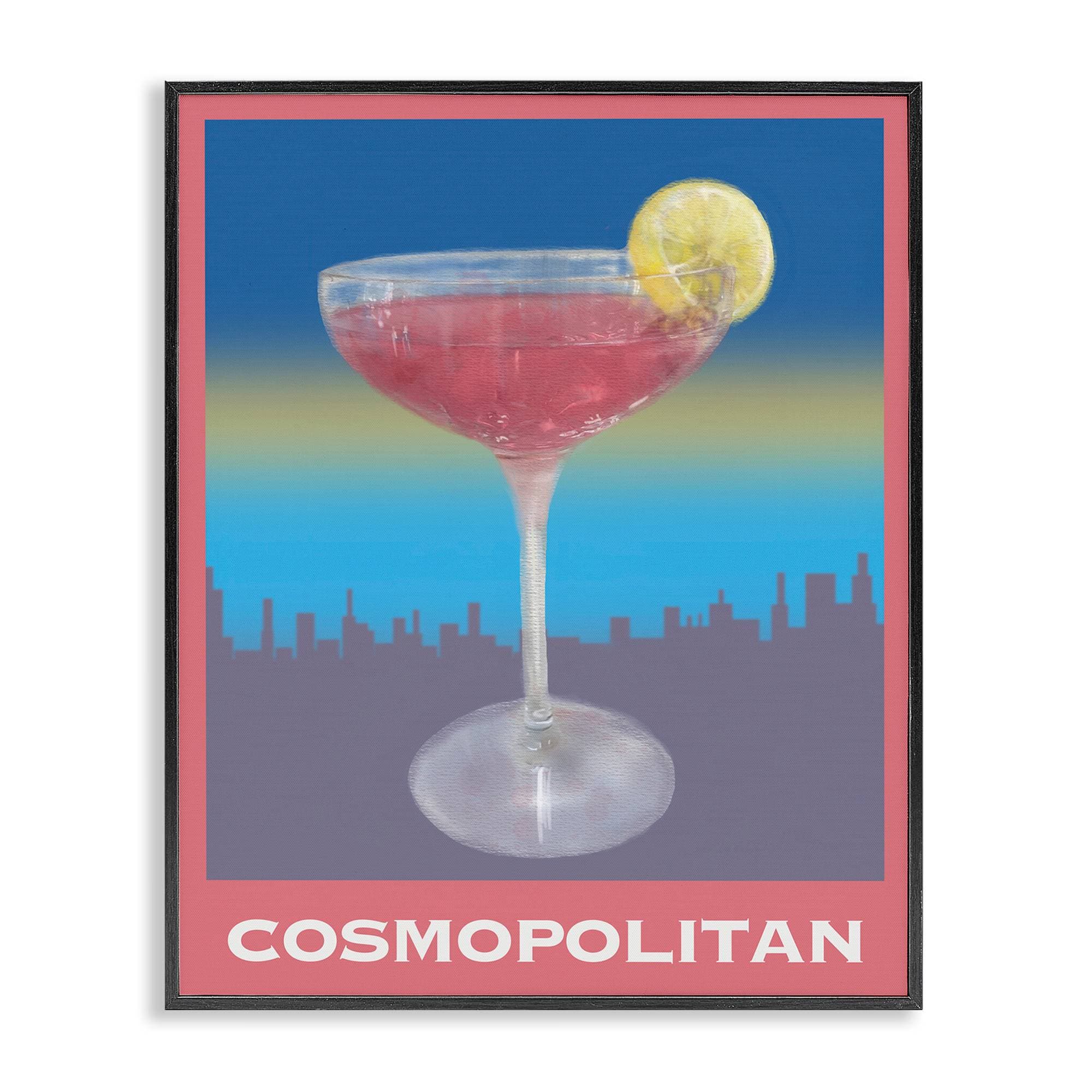 Stupell Industries BS-493-FR-24X30 Cosmopolitan over Cityscape Black Framed Giclee Art By Matthew Piotrowicz 24 x 30