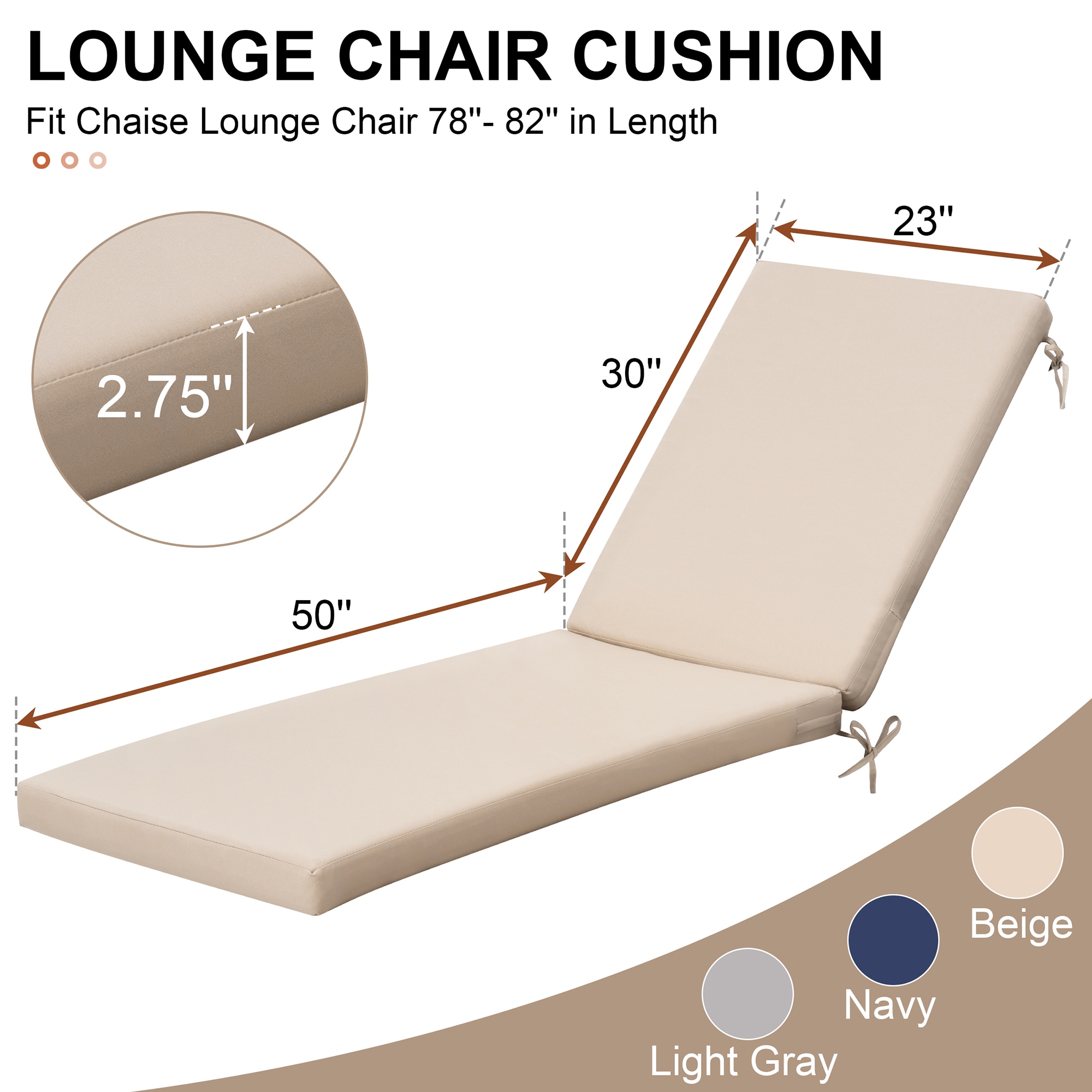 CloudFly CL-CU001BEI80-2 Patio-Furniture-Cushions - View #3
