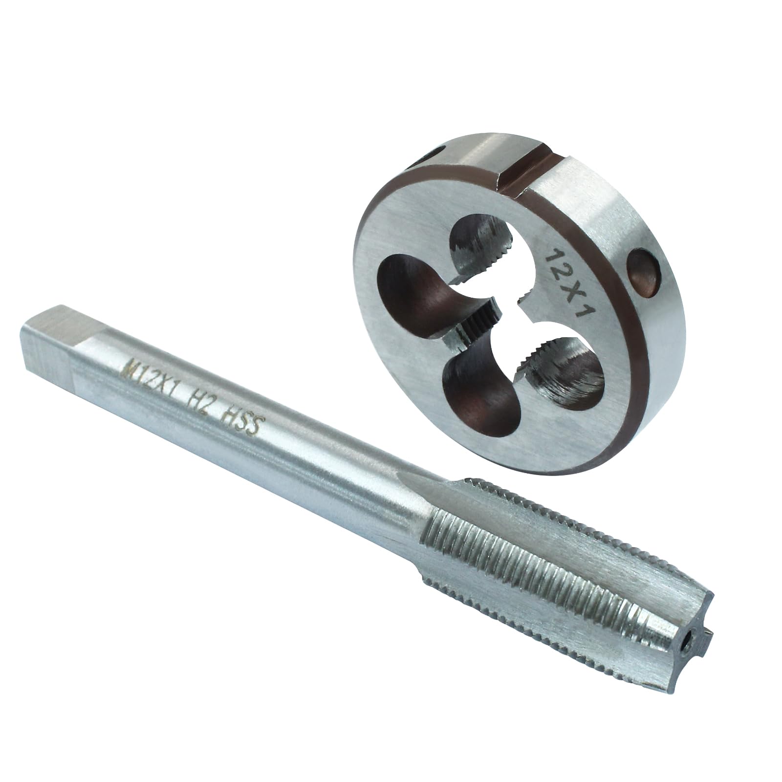 Linder Group Inc M12 x 1 Metric Tap and Die Set High Speed Steel Right Hand Thread Tool for Metal Iron Copper Aluminum Stainless Steel Precision Threading Set #L3XP3AQJ