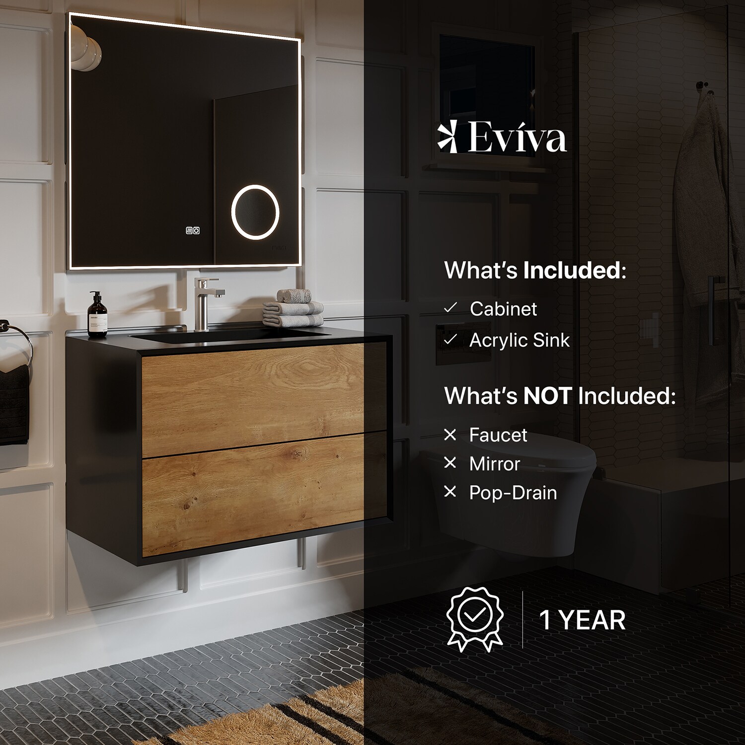 Eviva EVVN777-36OAK-BL Bath-Vanity-Combo - View #7